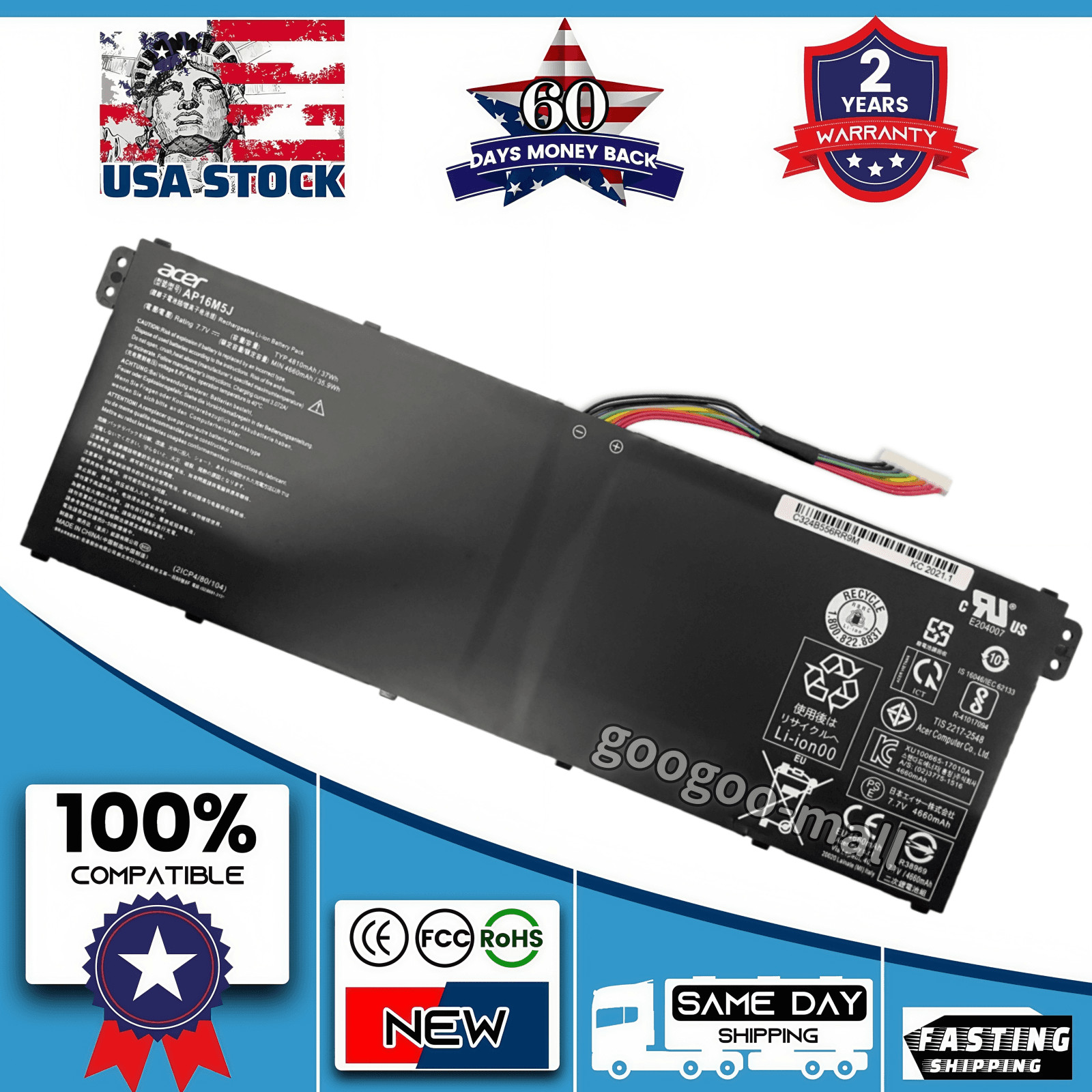 New Genuine AP16M5J Battery for Acer Aspire 3 A315-21 A315-51 A314-31 ES1-523