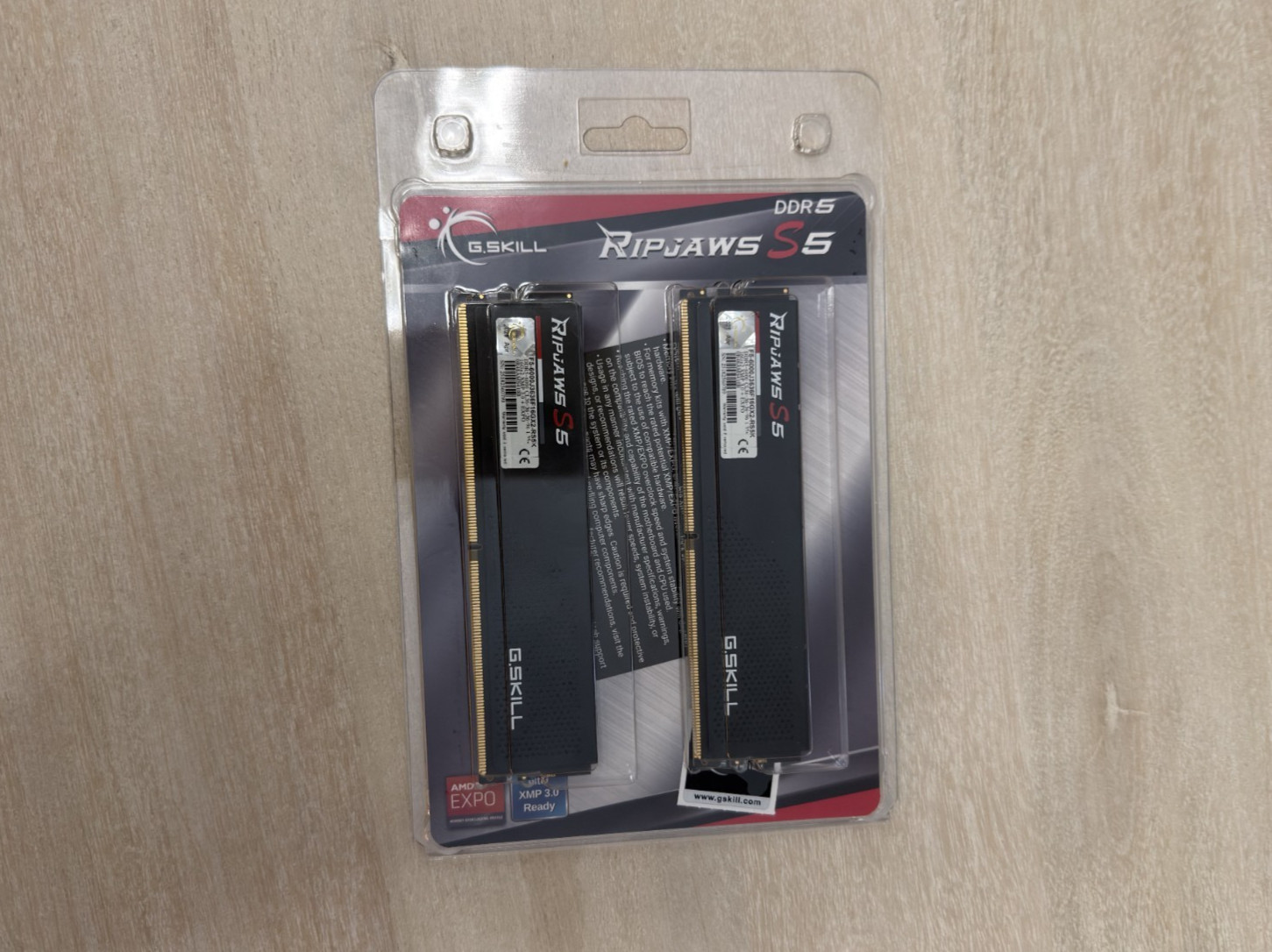 G.SKILL Ripjaws S5 32GB RAM (2x16GB) DDR5-6000 DIMM (Intel XMP 3.0 & AMD EXPO)