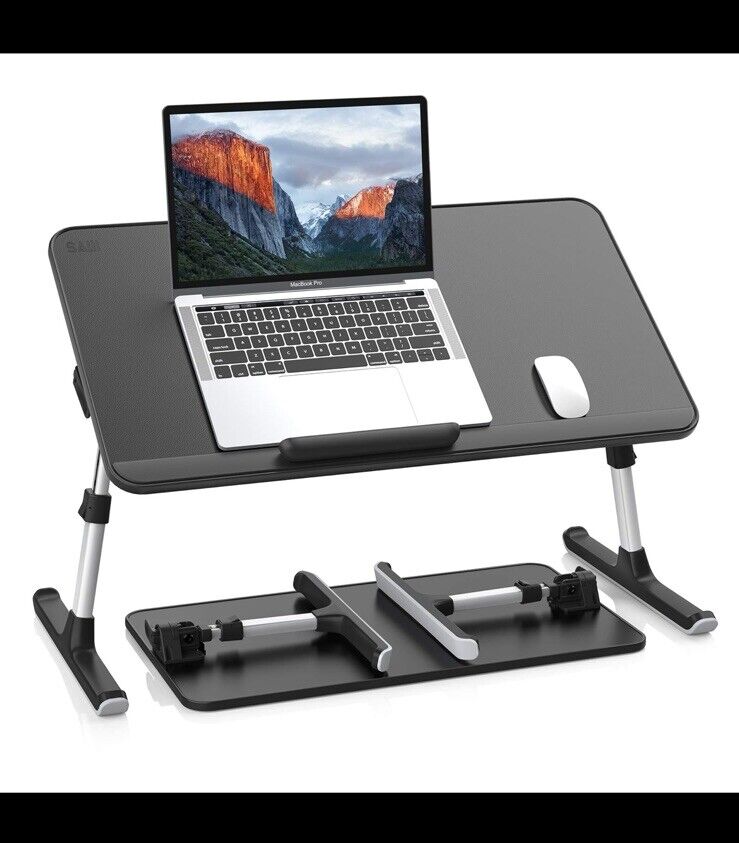 Saiji Leather Laptop Bed Tray Adjustable Stand Retails $59.99