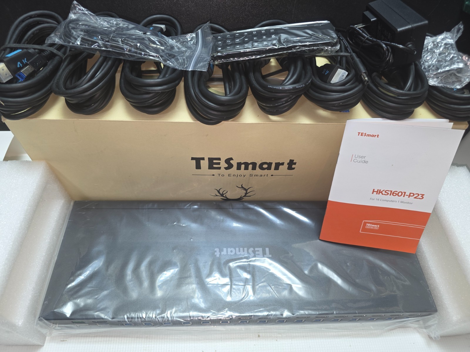 TESmart 16X1 HDMI KVM Switch USB 3.0, 4K@60Hz Rackmount KVM 16 Port Enterprise-G