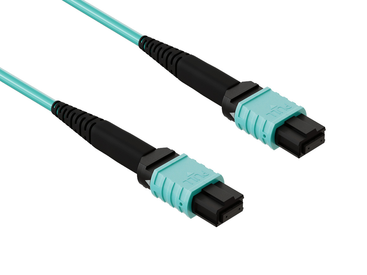 3m OM4 MPO TO MPO 12 Fibers Corning Fiber Trunk Cable Type B Multimode 50/125...