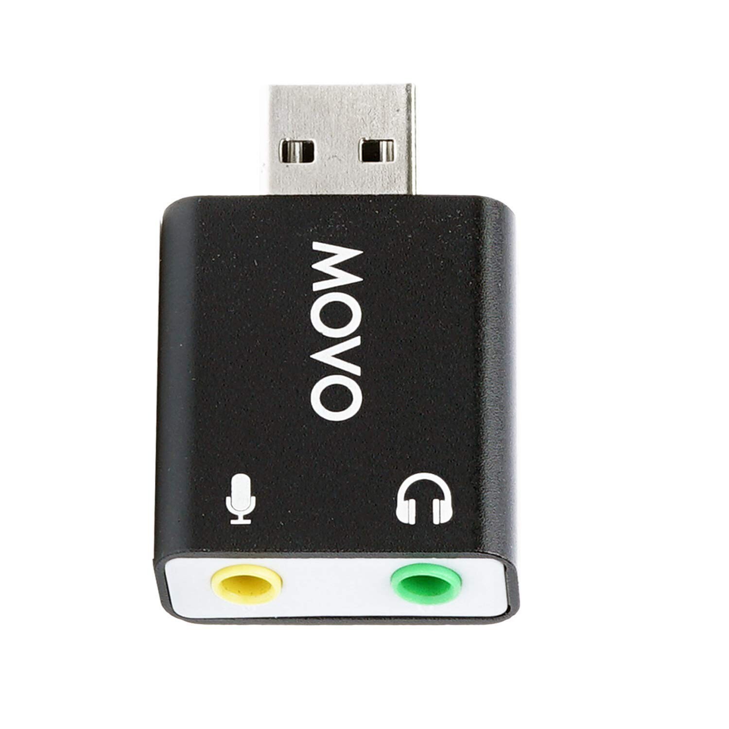 Movo USB-AC 3.5mm TRS Microphone to USB 2.0 Stereo Audio External Sound Card ...