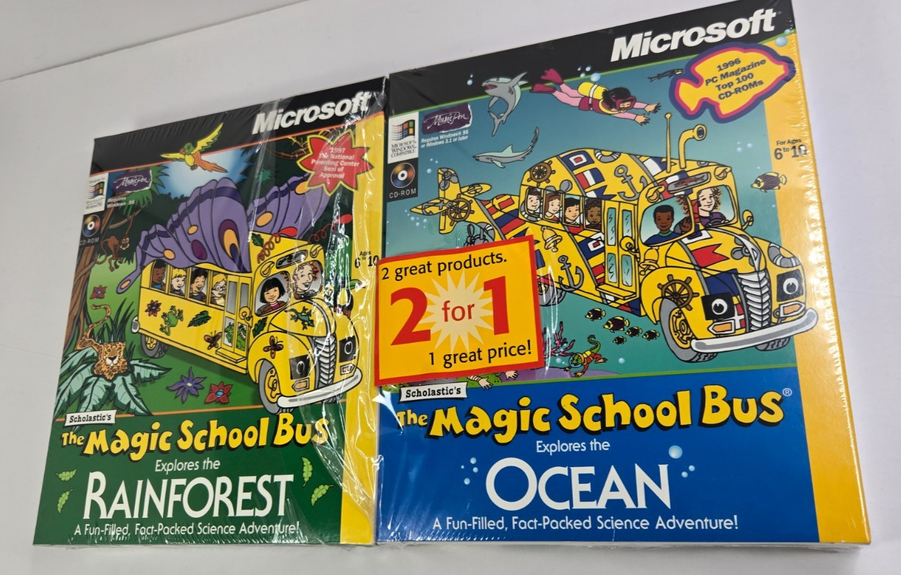 Scholastic's The Magic School Bus Explores the Rainforest & Ocean New Vintage