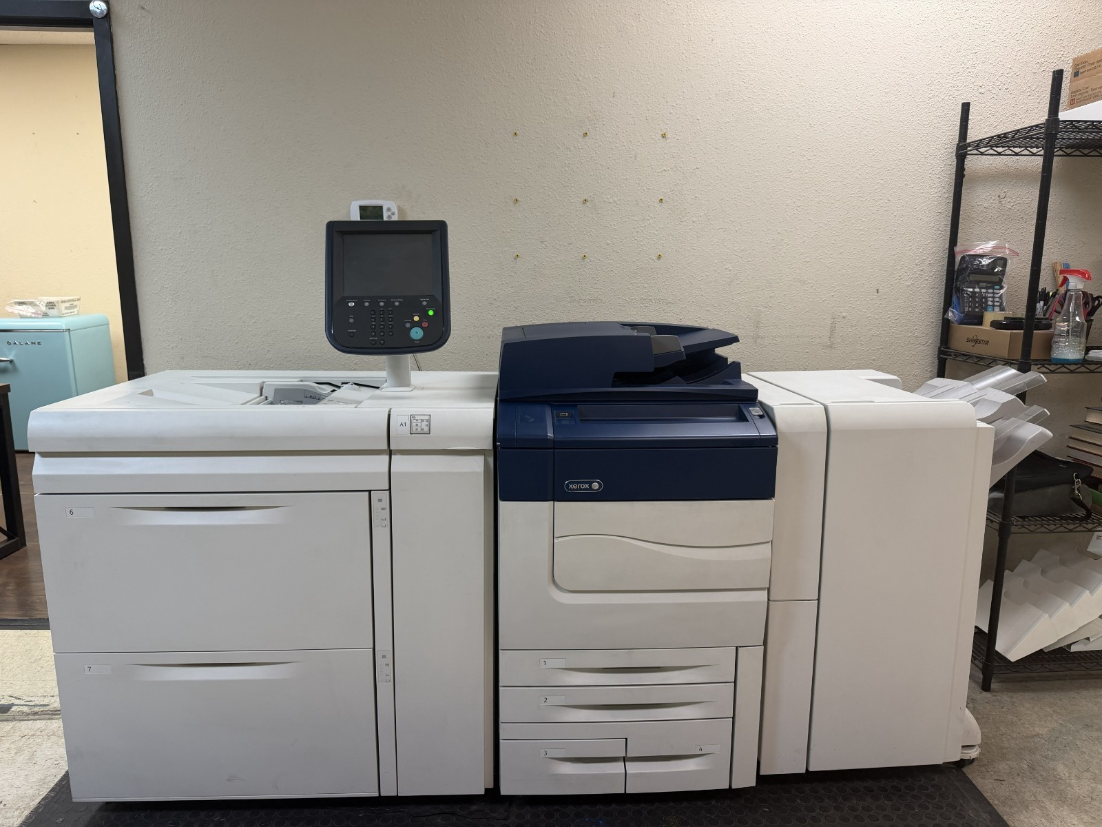 Xerox Color C60 Digital Production Printer w/ Fiery, Finisher, Stapler & Punch