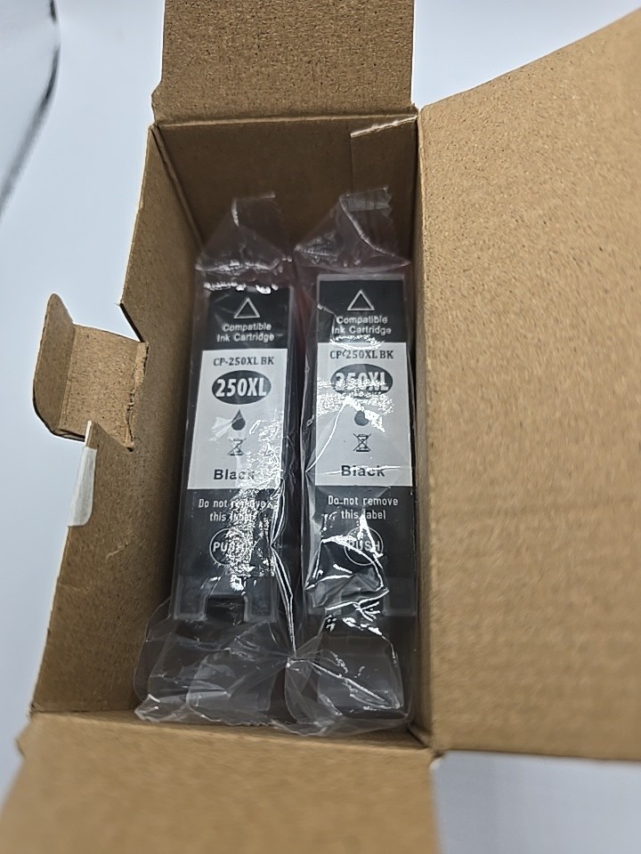Lot of 2 C 250XL BK Black Ink Printer Cartridges Brand New In The Box