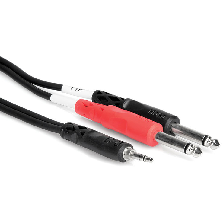 Hosa CMP-153 3.5mm TRS to Dual 1/4" TS Stereo Breakout 3 ft.