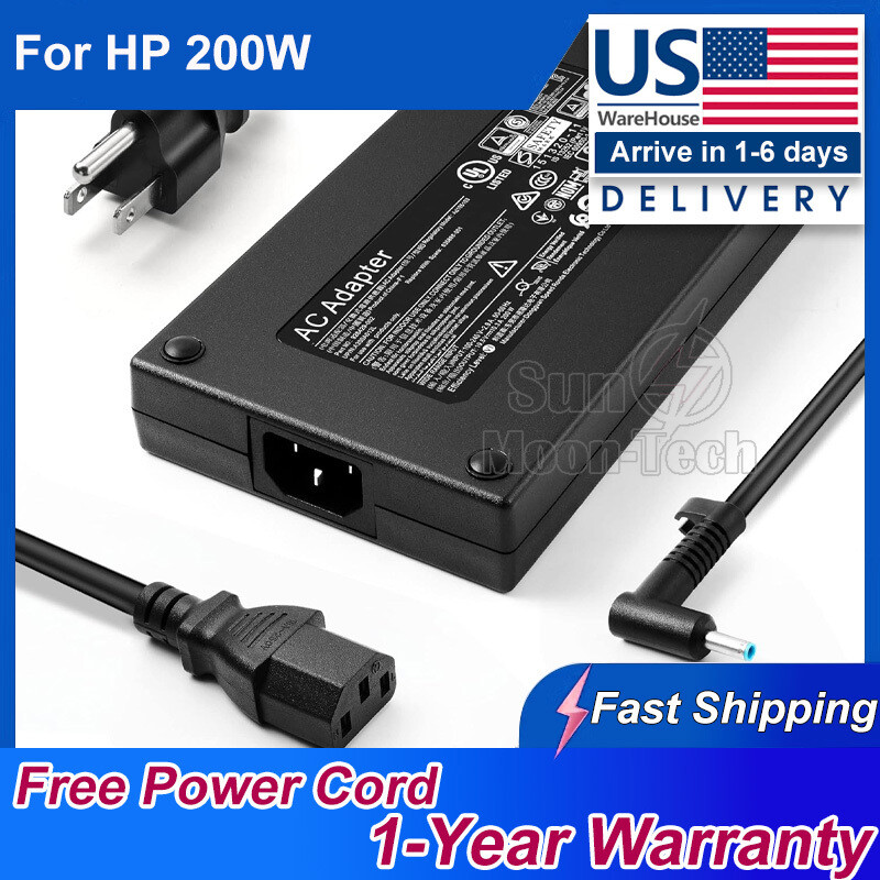 200W 19.5V 10.3A Adapter Charger for HP ZBook 17 G3 G4 Omen 4.5*3.0mm Blue Tip