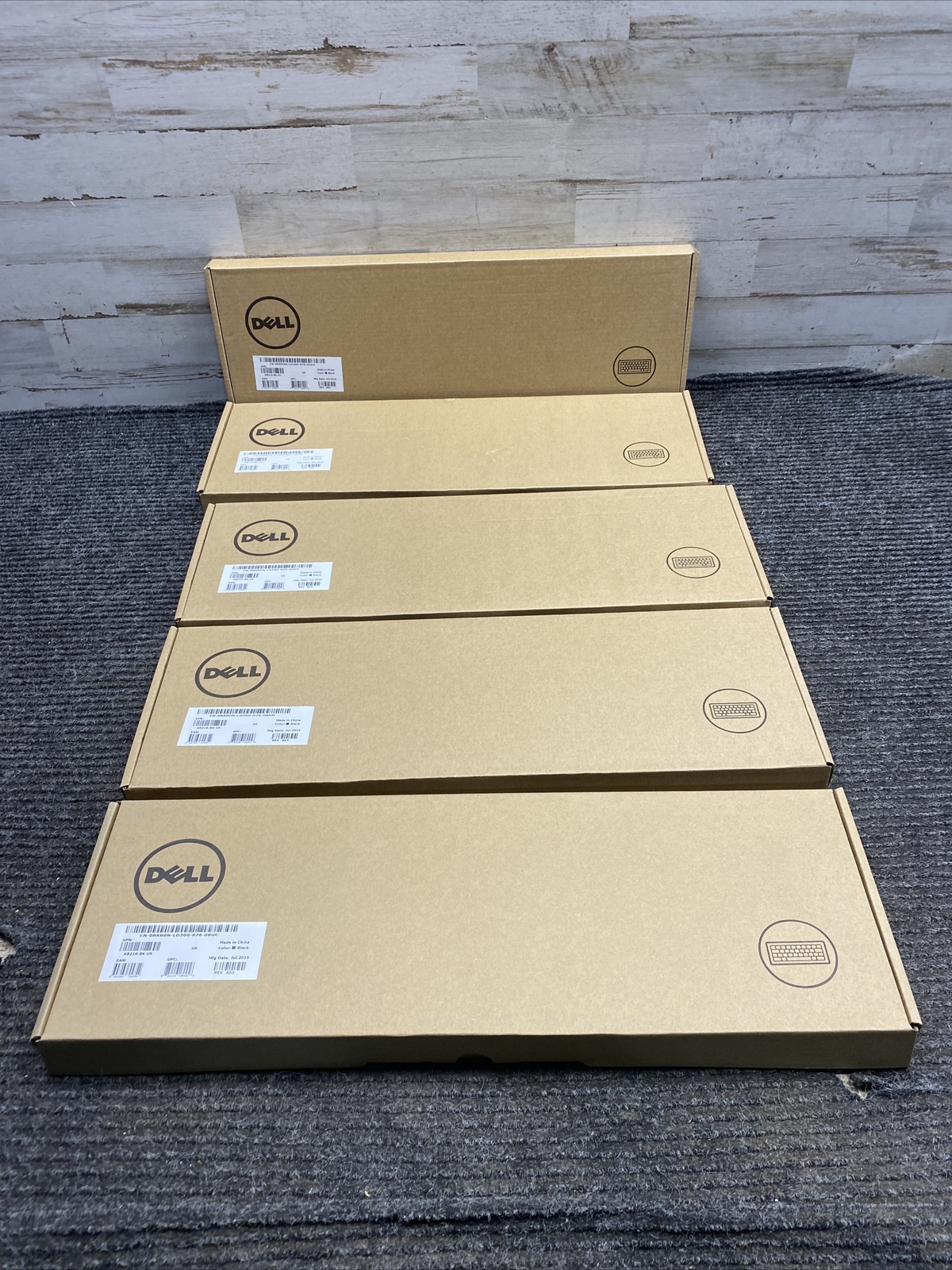New Lot of 5 Dell Black USB Keyboards - 0RKRON