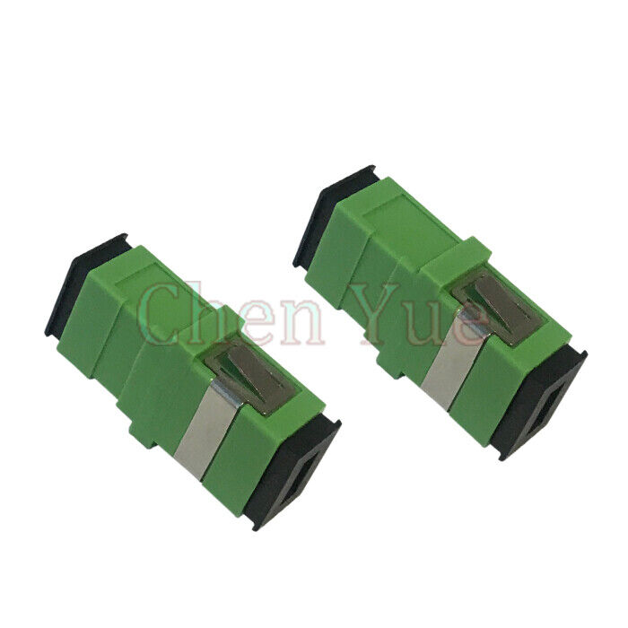 100pcs SC APC simplex adapter fiber optic adapter no flange Green ftth coupler  