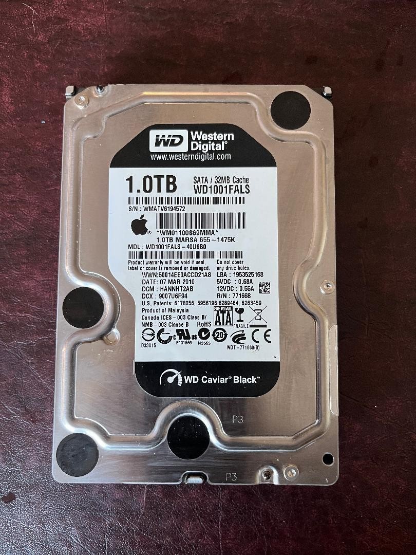 WD WD1001FALS-40U9B0 HBRNNT2AB (WMAT) Malaysia 1TB 3.5" Sata HDD