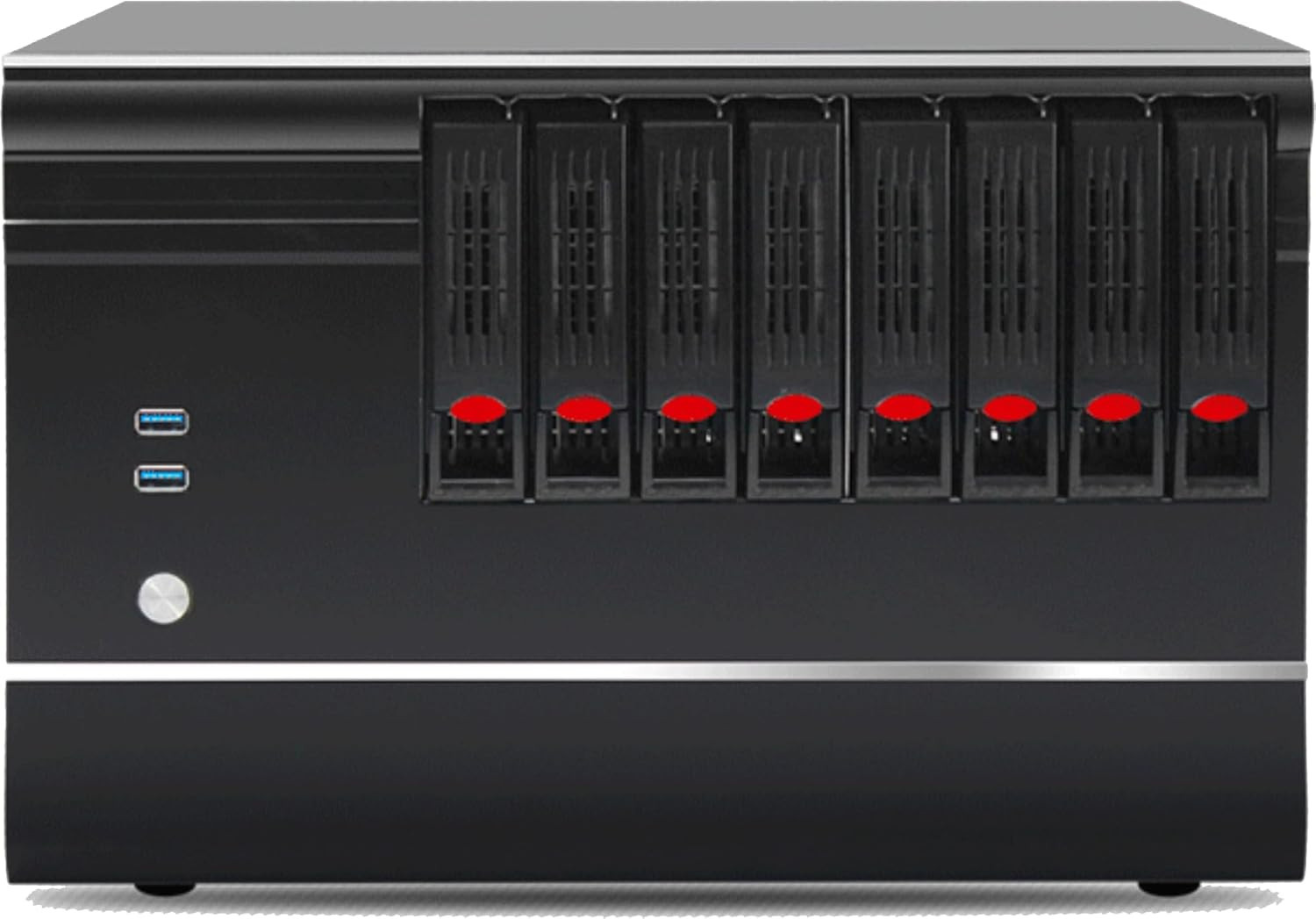 8 + 1 Bay DIY NAS Case, 8 X 2.5/3.5″ Tray + 1 X 2.5″ Internal Bay. MB MATX/ITX.
