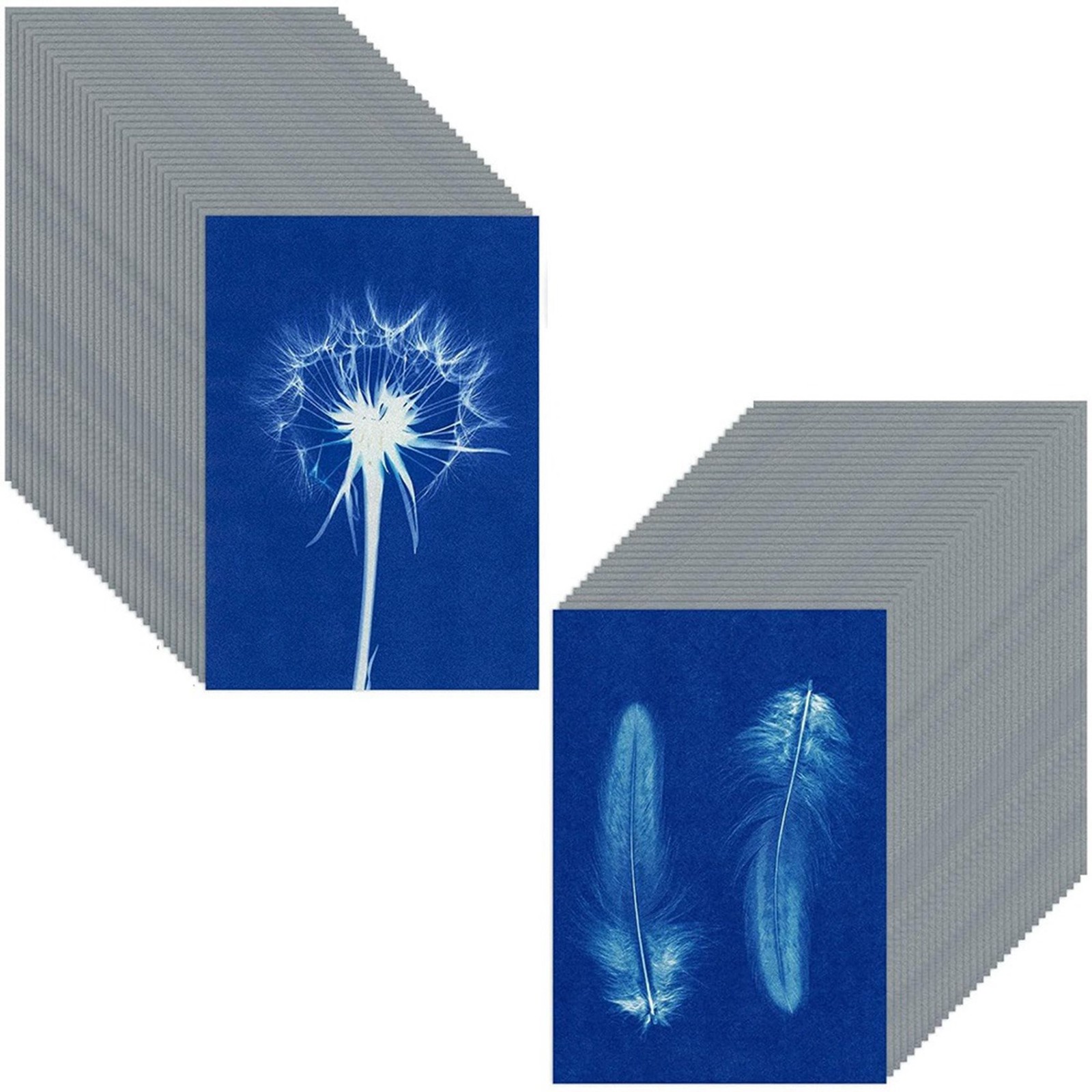 60 Sheets Sun Print  Cyanotype  Kit, A6 Sun Art  with 1 Plastic Tool for6183
