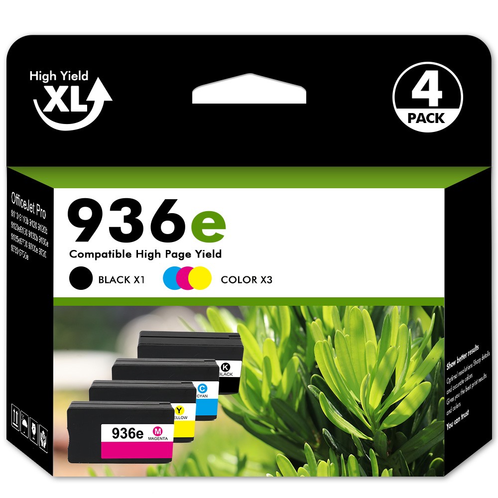 4PK 936e Ink Cartridges Compatible For HP 936XL OfficeJet Pro 9125e 9135e 9730e