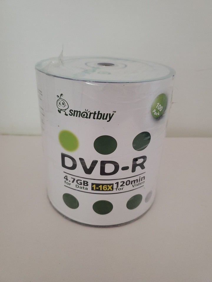 Smart Buy 100 Pack DVD-R 4.7gb 16x Logo Blank Data Video Movie Recordable Disc