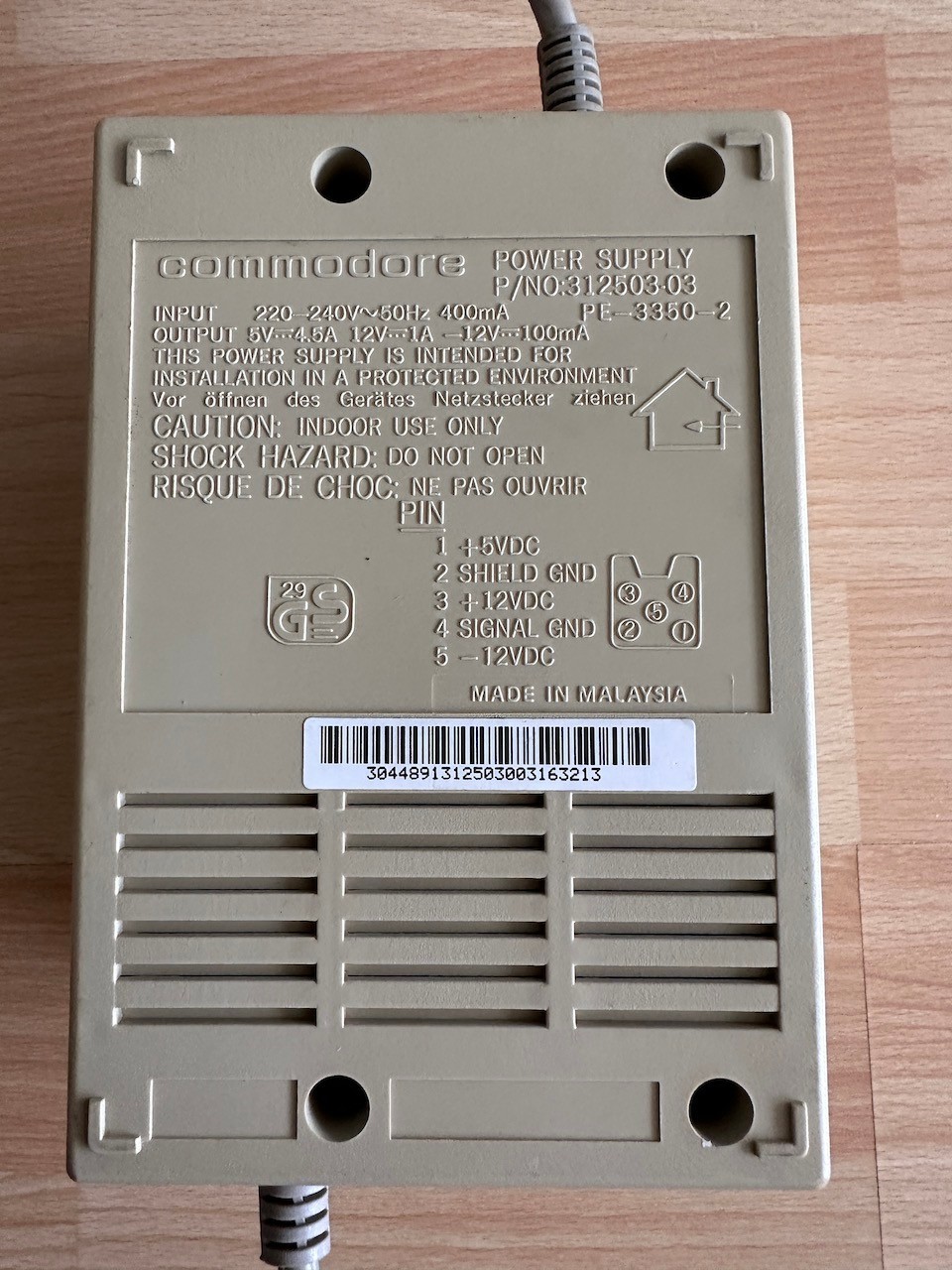 Power Supply 4.5 Amp for/for A500/A600/A1200, Works, Tested #07 26