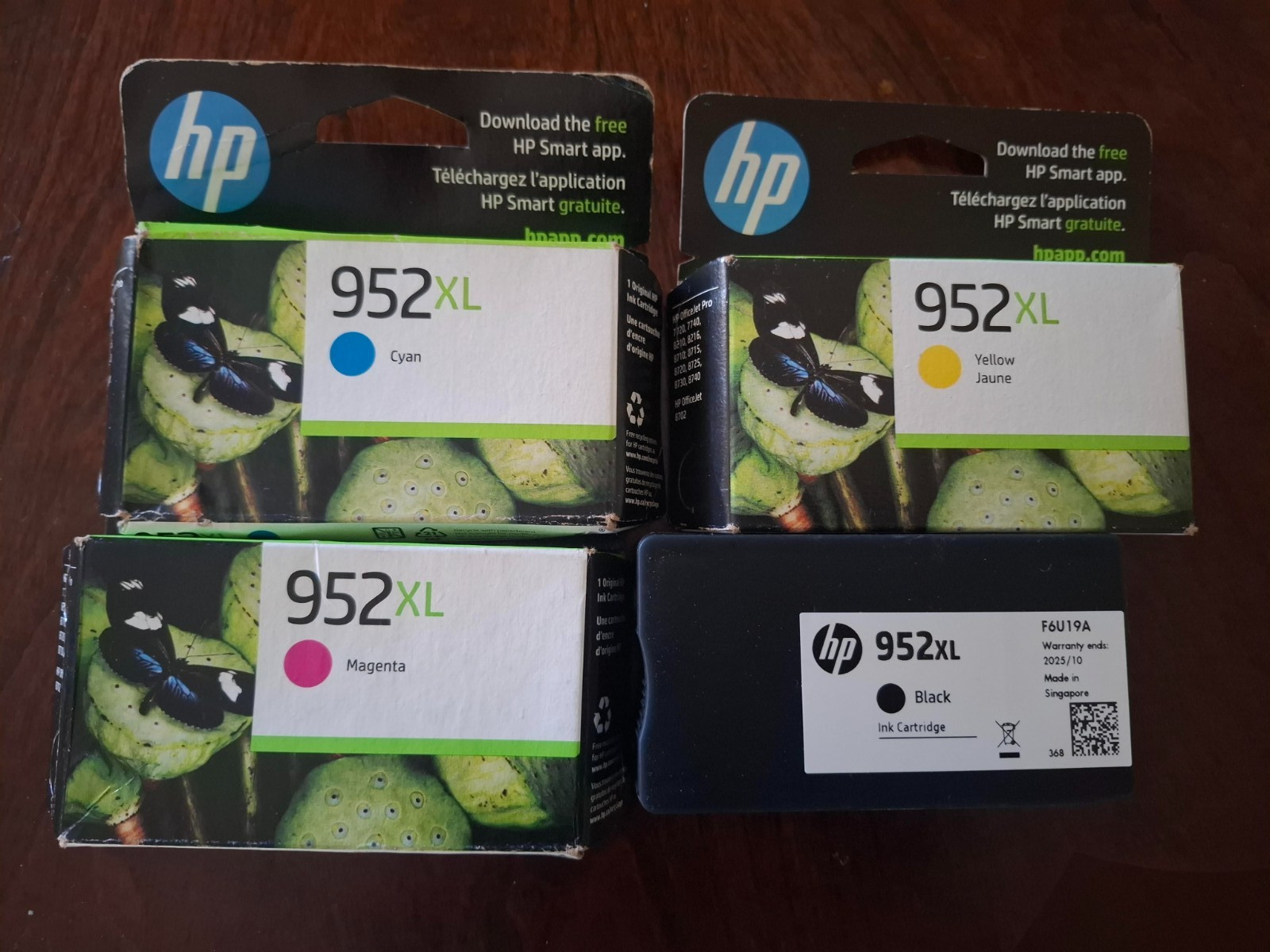 4pk HP  952xl Black   yellow magenta cyan  Ink Cartridges  Fast Ship  2024-26