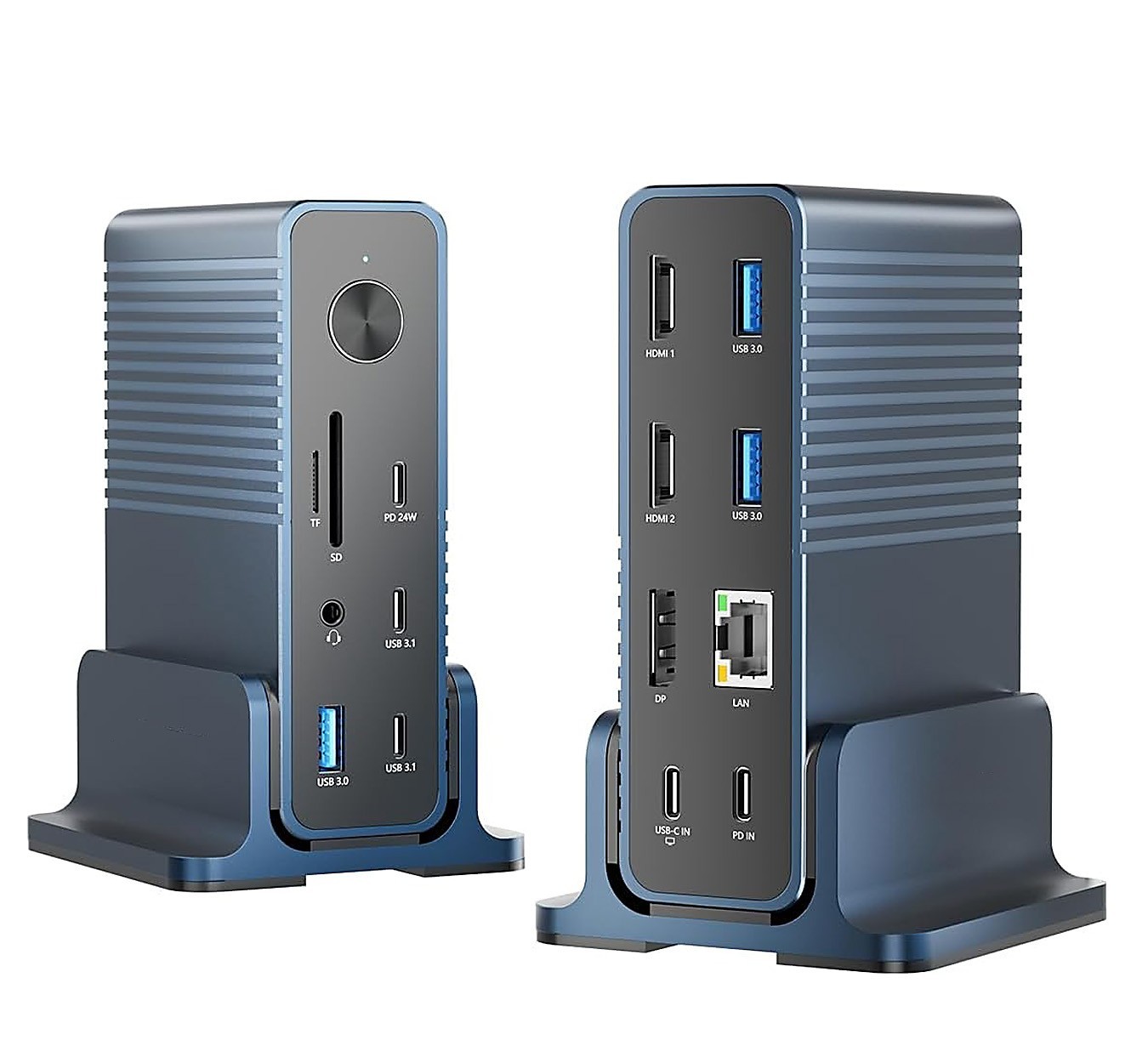 Docking Station 1 to 15 - Dual Monitors - USB-C/USB-A - Data Card - RJ-45 -Audio