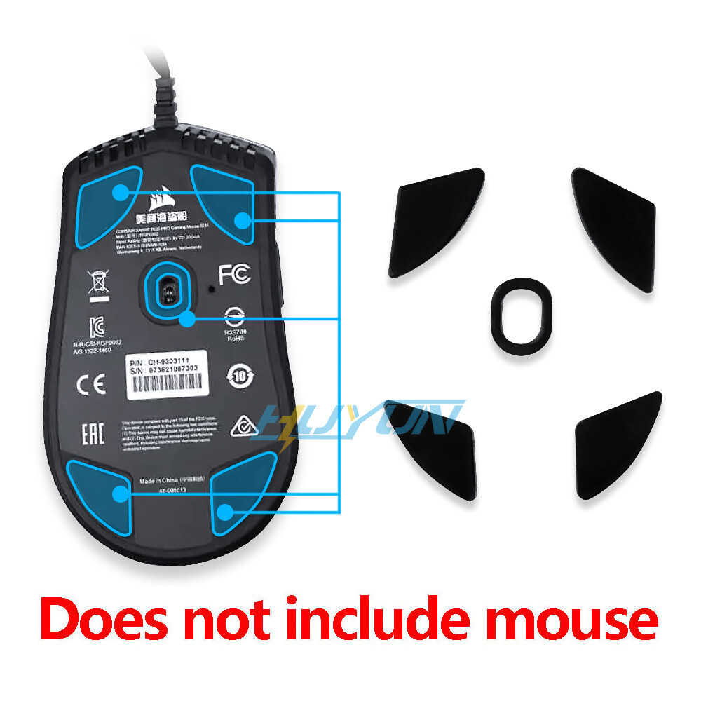 2 Sets Rounded Curved Edges Mouse Feet Skates for CORSAIR SABRE RGB PRO Mouse