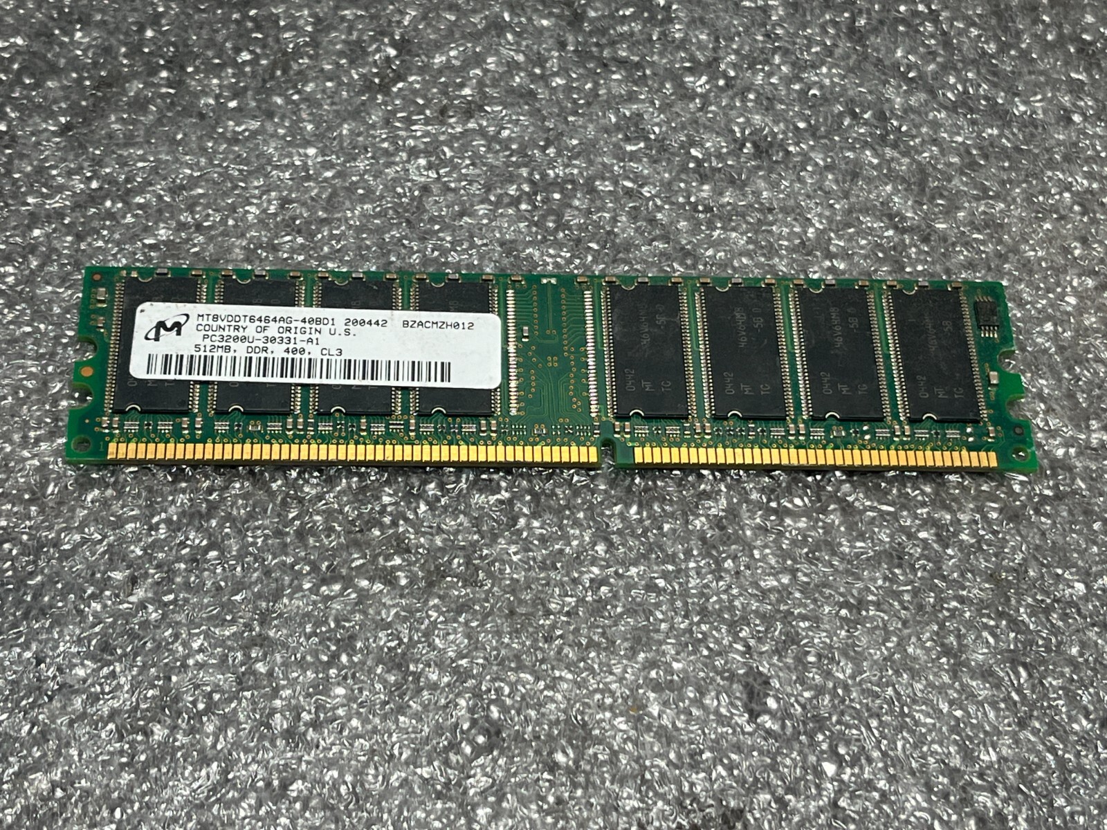 Micron MT8VDDT6464AG-40BD1 512MB PC3200U DIMM 400 MHz  Memory DDR