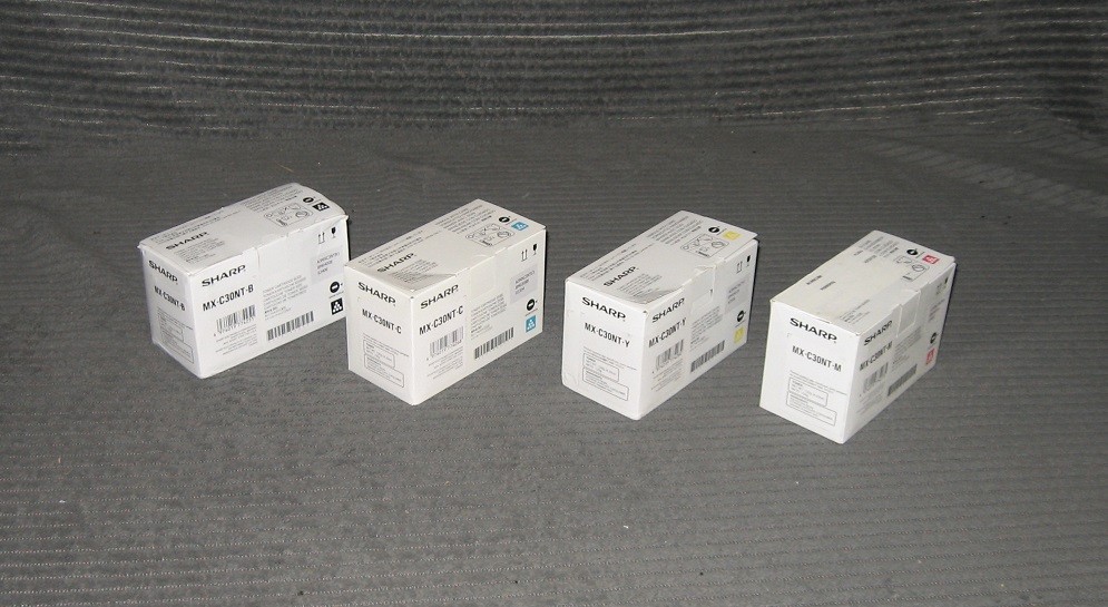 Sharp MX-C30NT Full Four Color Toner Set CMYK GENUINE OEM MX C250 C300 C301 C303