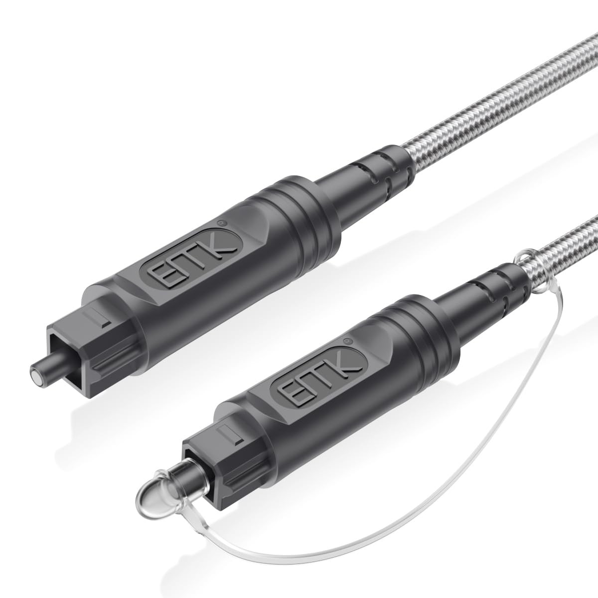 EMK 6.6Ft Digital Optical Audio Cable Toslink - Fiber Grey-6.6Feet/2M