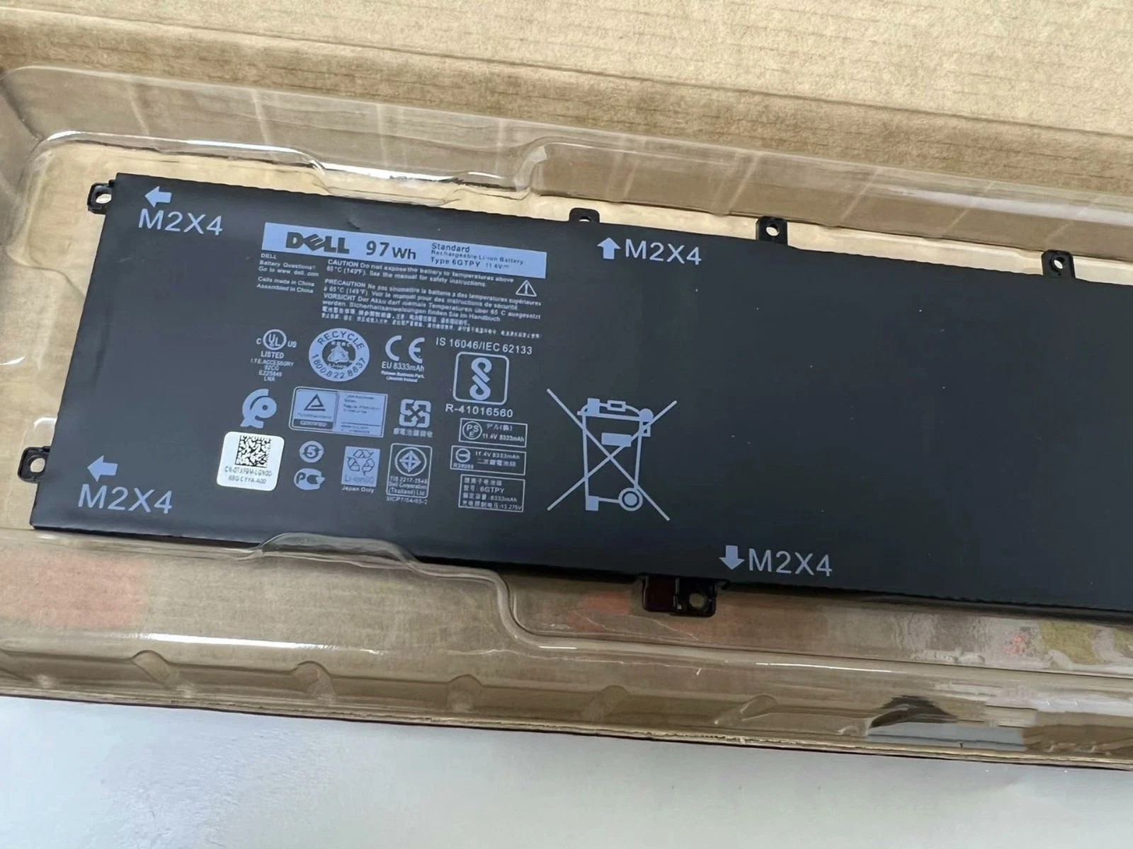 Genuine OEM 6GTPY 97Wh Battery for Dell XPS 15 7590, 9550 Series 5XJ28 GPM03 New