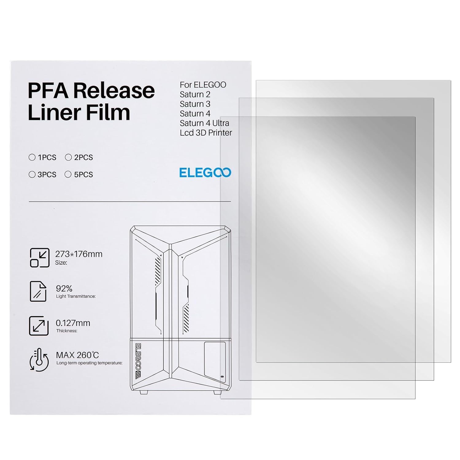 3PCS PFA Release Liner Film for Saturn 2/8K/3/4/4 Ultra/4 Ultra 16K Resin 3D ...