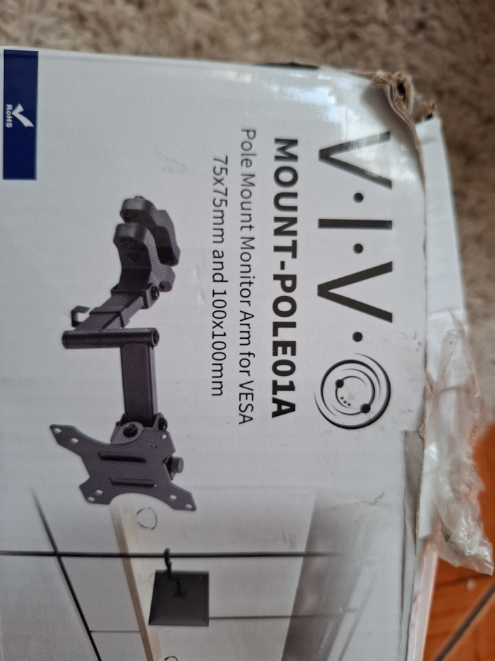 (1) Vivo Mount-Pole01A Pole Mount Monitor Arm for VESA 75x75mm 100x100mm - NEW