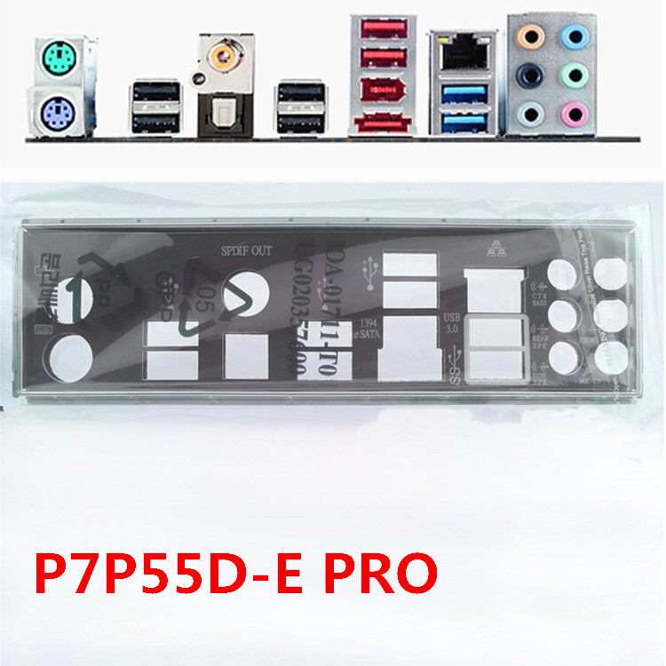 Original For Asus P7P55D-E PRO Shield IO I/O Rear Baffle Backplate Motherboard
