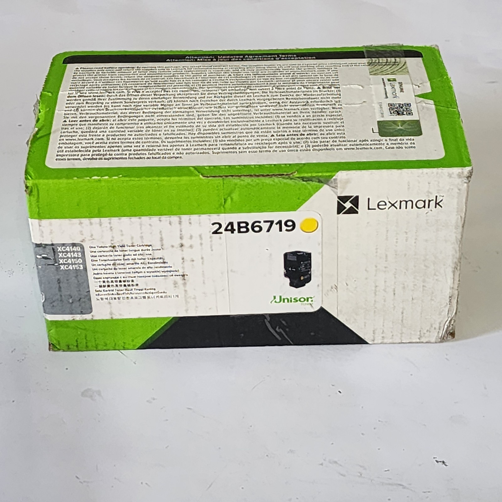 Lexmark 24B6719 Yellow Toner Cartridge XC4140 XC4143 XC4150 XC4153 Genuine New
