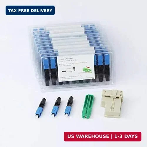 20pcs SC UPC Fiber Optic Quick Connectors with Matched Tools Fiber Reusable Conn