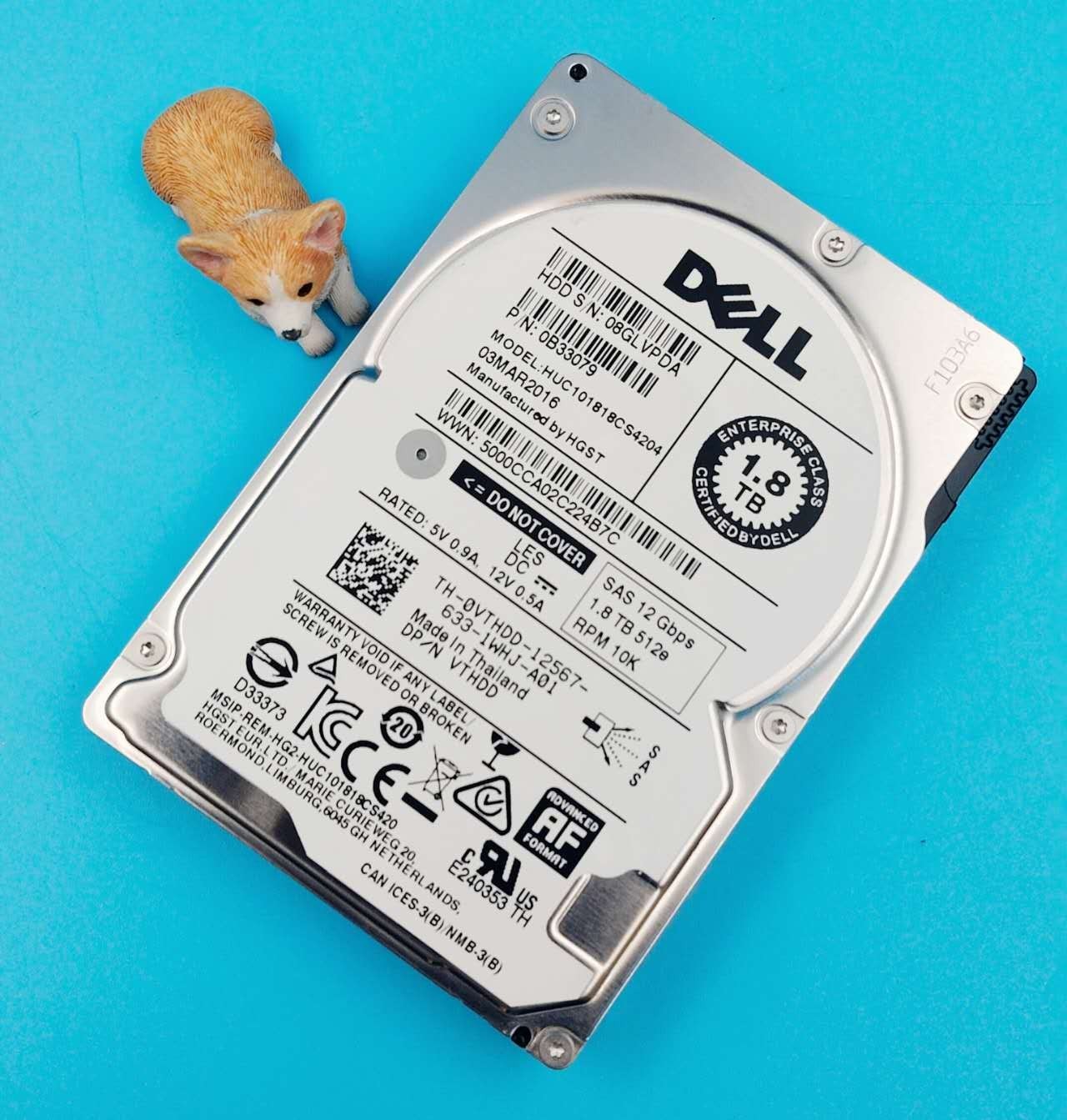 Dell 1.8TB 10K 12G SAS 2.5" 512e HDD VTHDD 0VTHDD HUC101818CS4204 Bare Drive