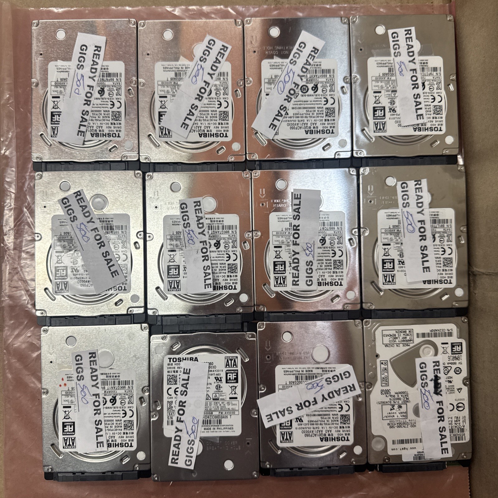Lot of (12) 2.5" 500GB HDD, Tested