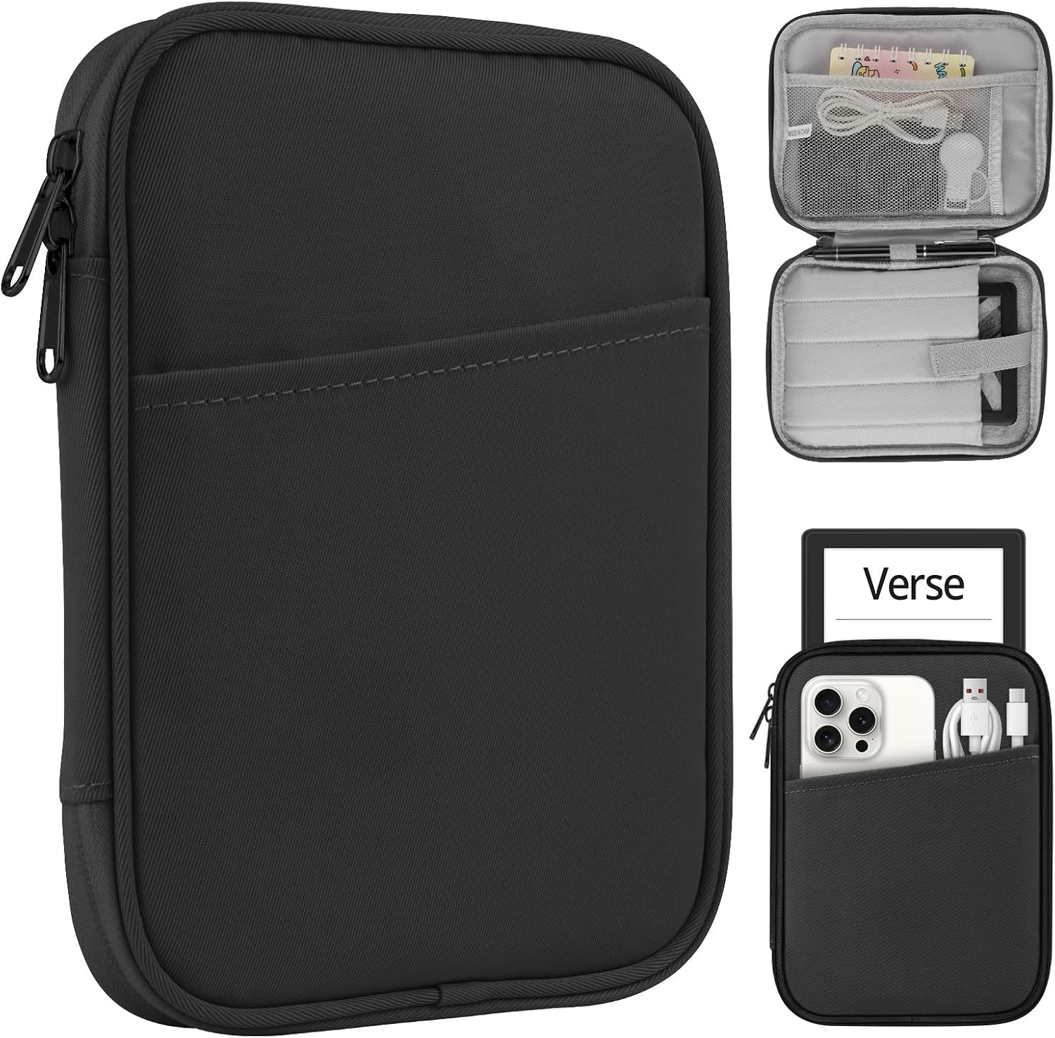 Sleeve for 7-8 inch Tablet Fire HD 8, Compatible iPad mini 6th Gen, Black