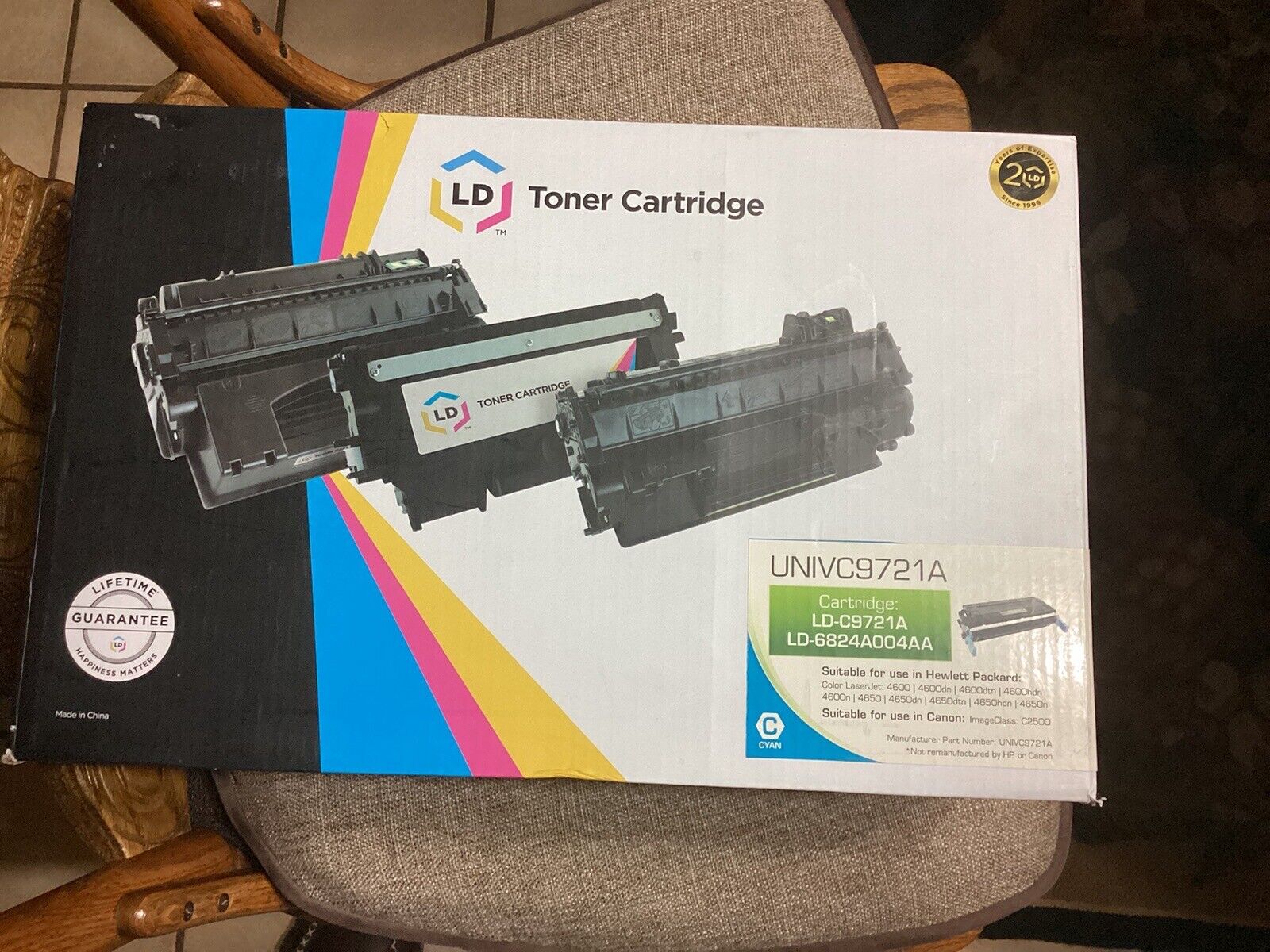 LD Factory New Sealed LASER TONER FOR HP LASER JET 4500/4650 C9721A Cyan, Cannon