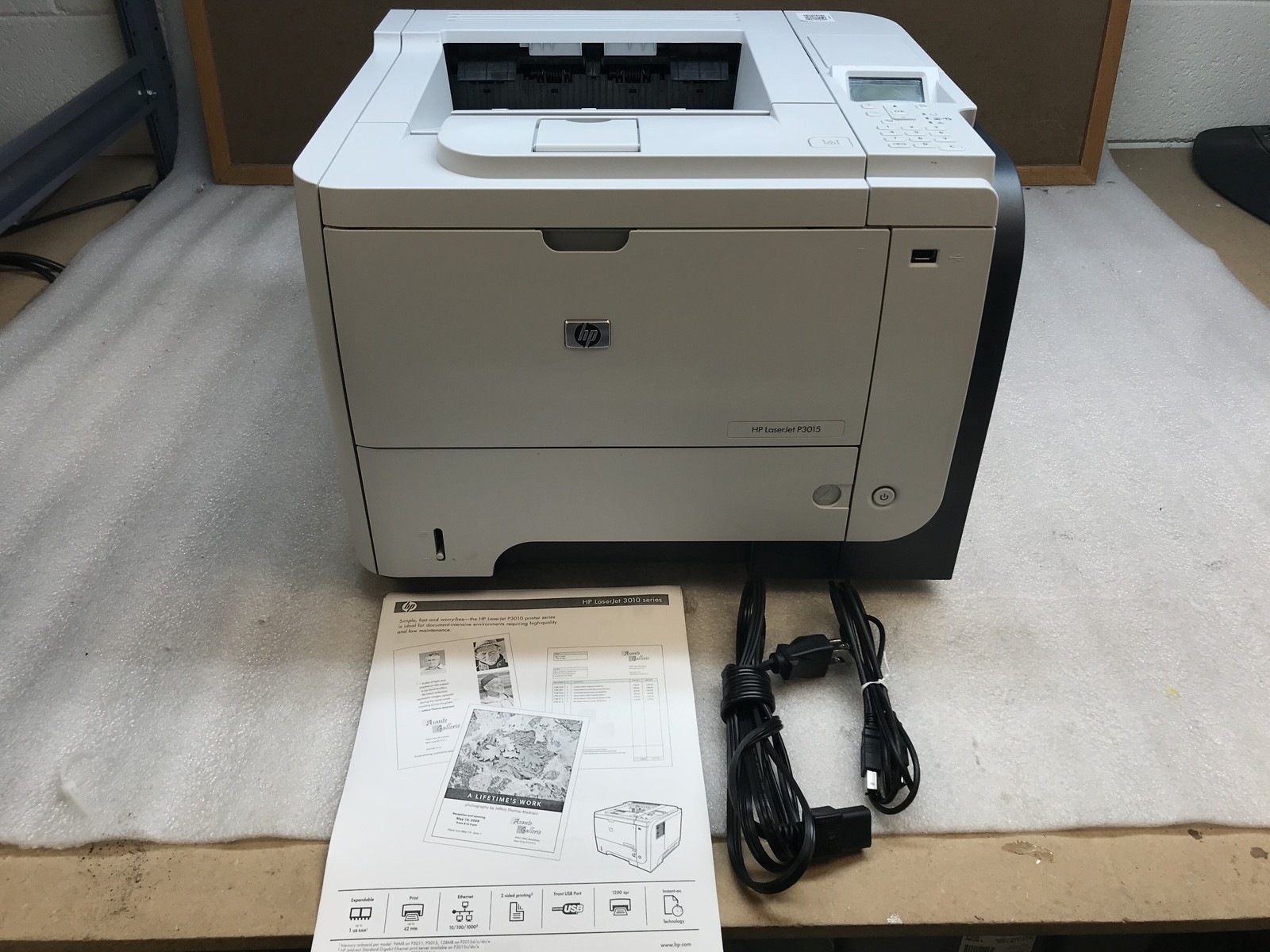 HP Laserjet P3015 Monochrome Workgroup Laser Printer- Toner, 26K pgs