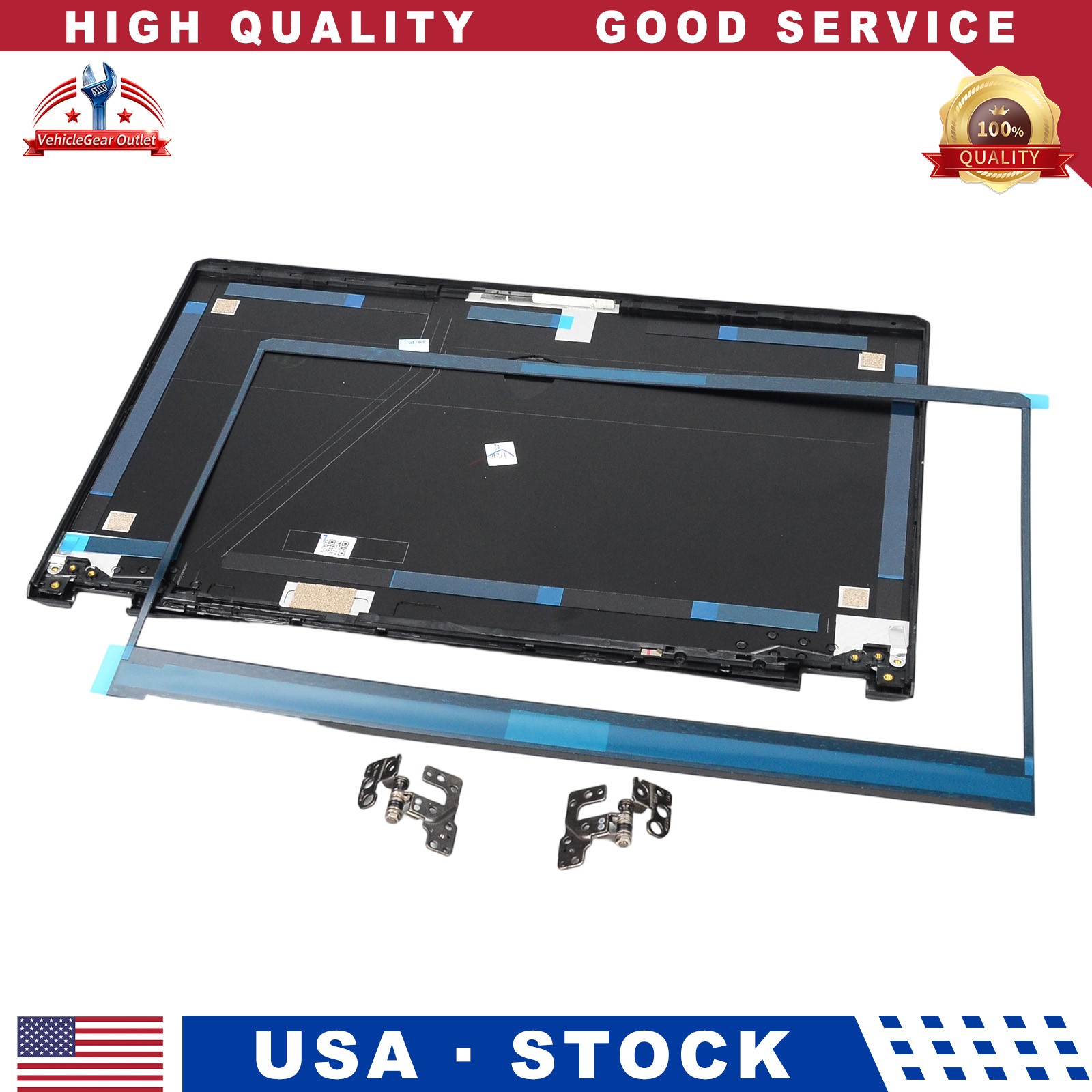 Black LCD Rear Lid Bezel Hinges Replacement For MSI GE66 Vector GP66 MS-1543