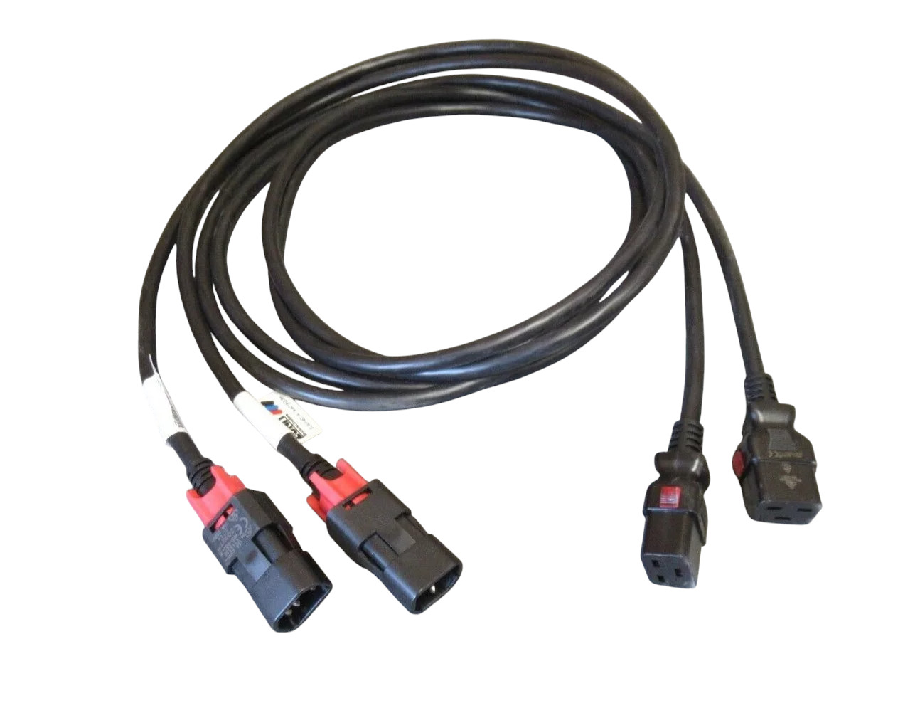 2 x Zonit zLock-zC14-14-aC19-2.5m IEC Dual Locking Cable 2.5M Black C14 To C19