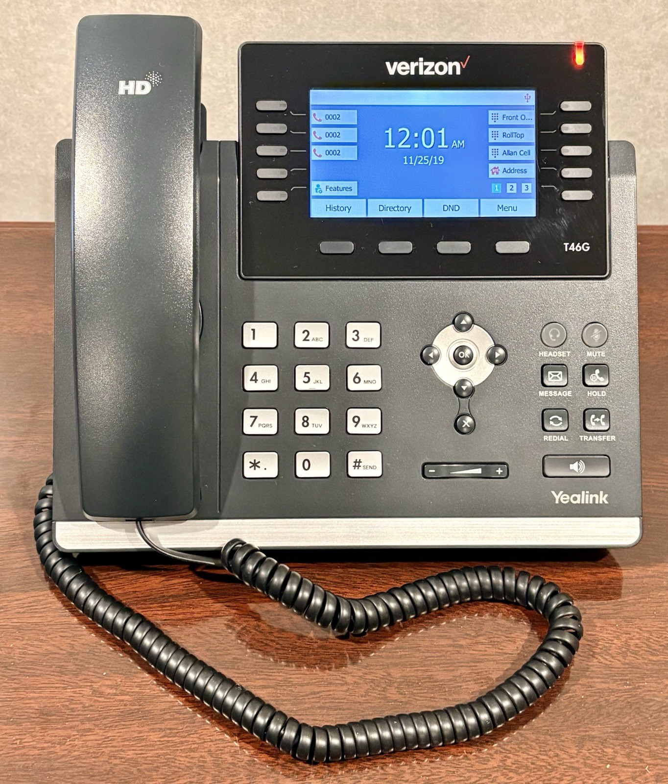 Yealink T46G Gigabit IP Phone Verizon VoIP Office Business Desk Phone