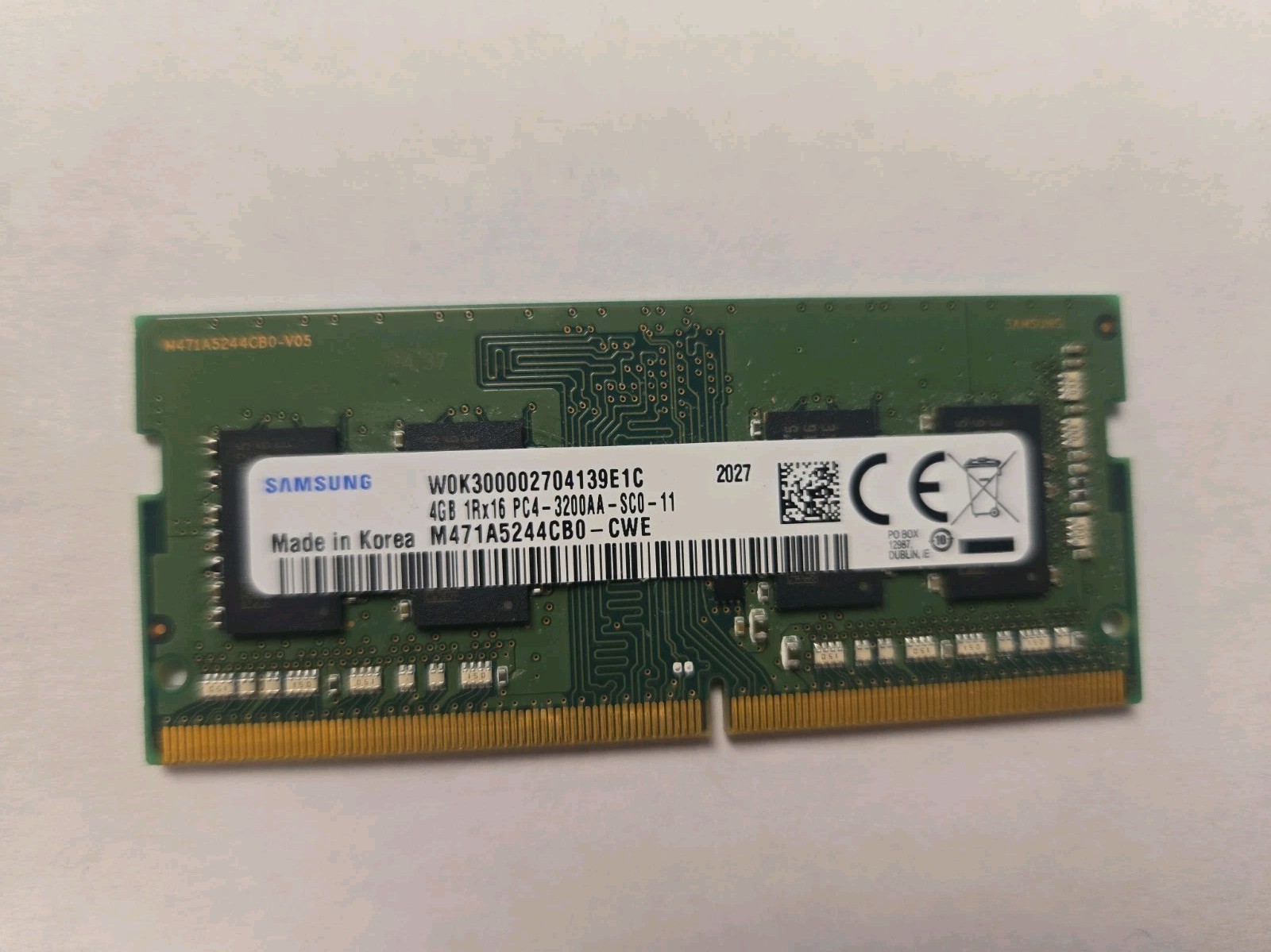 Samsung 4GB 1Rx16 PC4-3200AA-SCO-11 Laptop RAM Single Stick