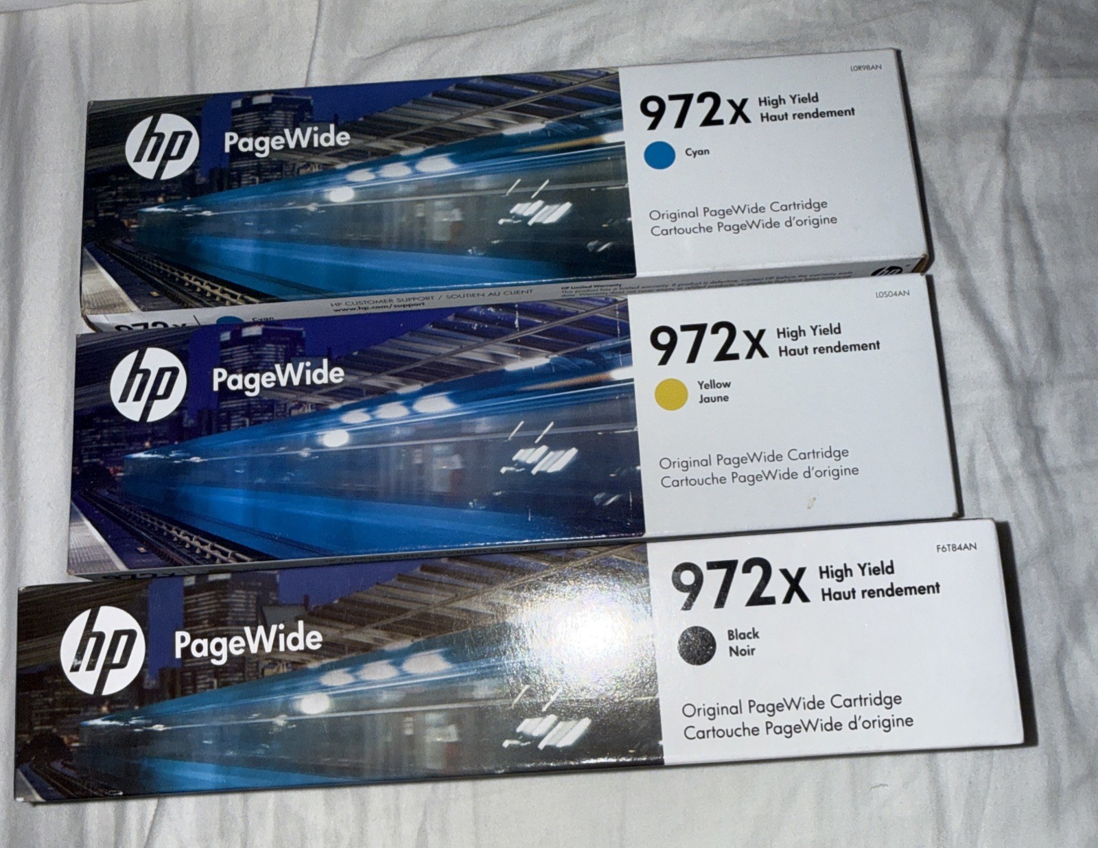 3 OEM HP 972X Pro 452,477 CYK Ink L0R98AN,L0S04AN,F6T84AN