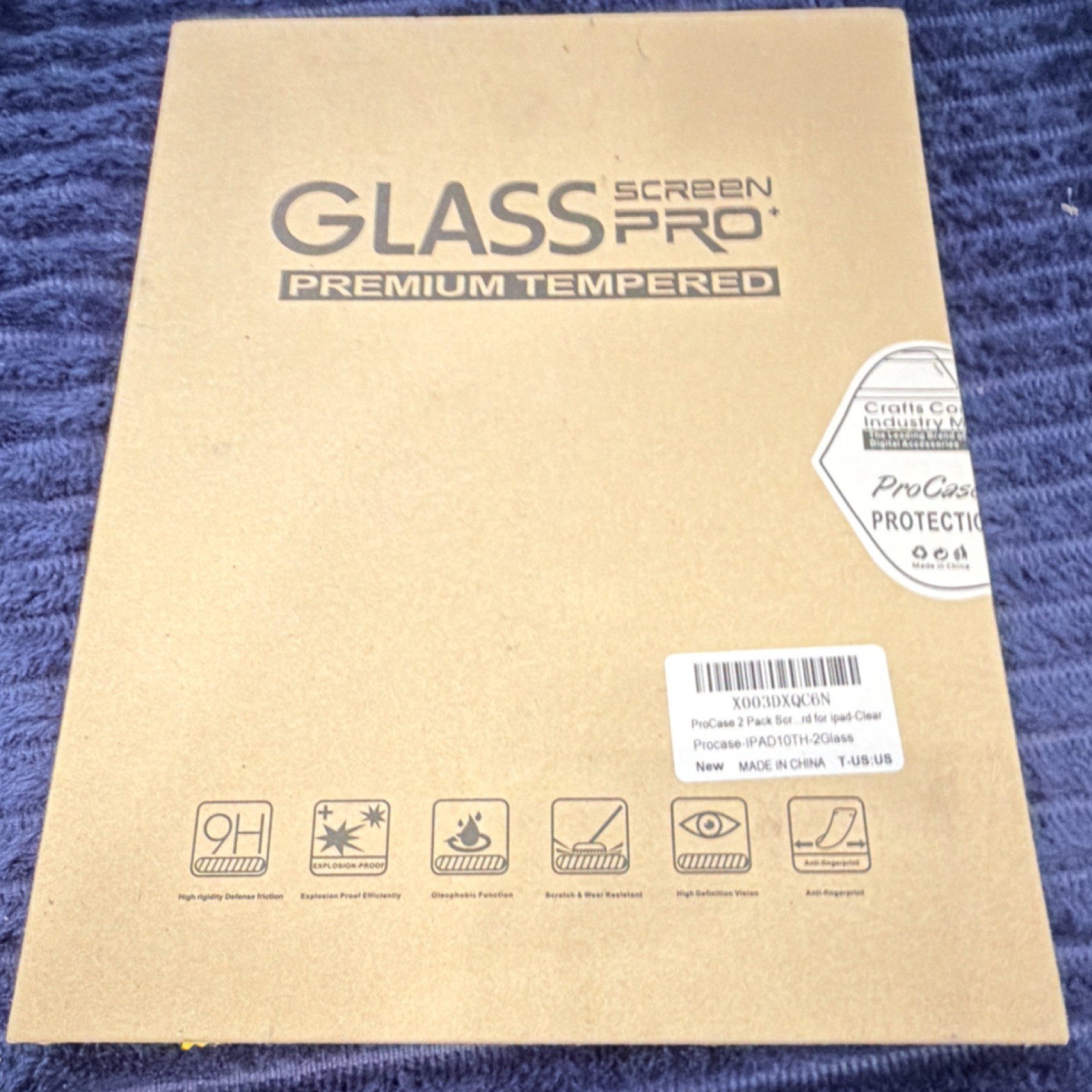 ProCase 2 Pack Tempered Glass Screen Protector for Apple iPad 10th Gen, Clear