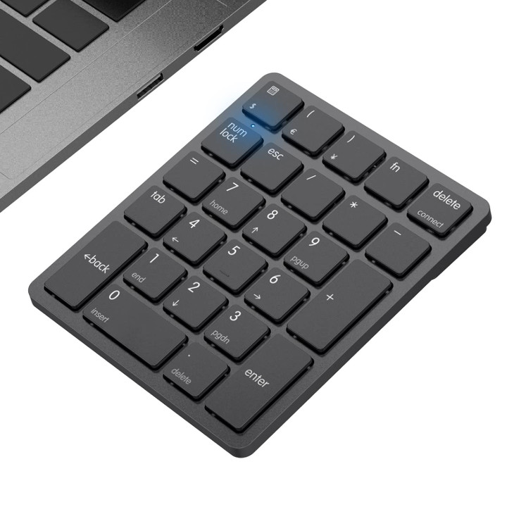 Havit Bluetooth Wireless Numeric Keypad 26-Key Rechargeable Number Pad Black