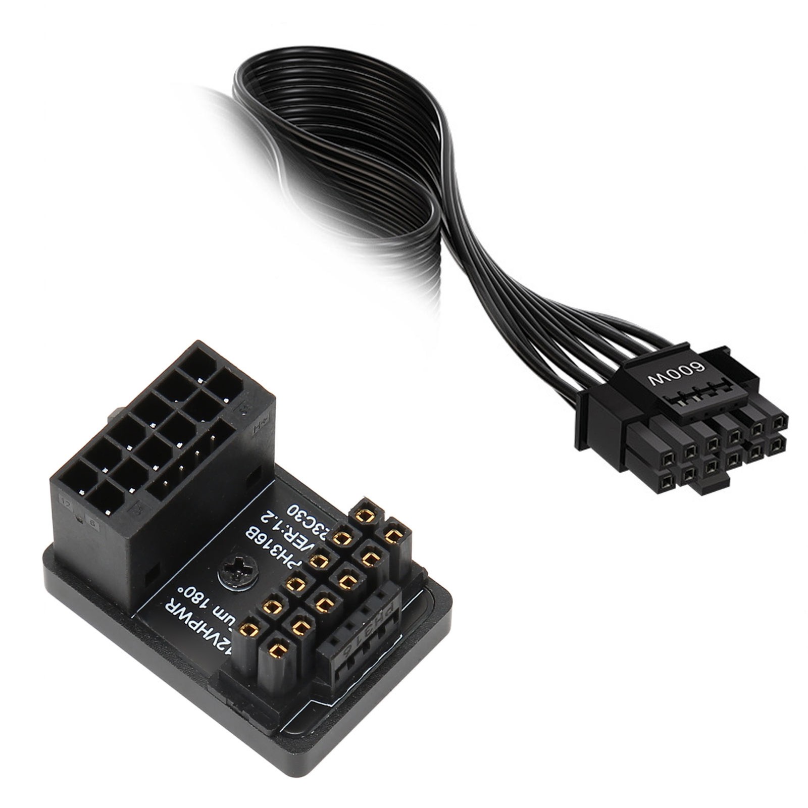ATX 16Pin Male To 16pin Female 180 Degree Angled Adapter 12V PCIe5.0 HPWR GPU U