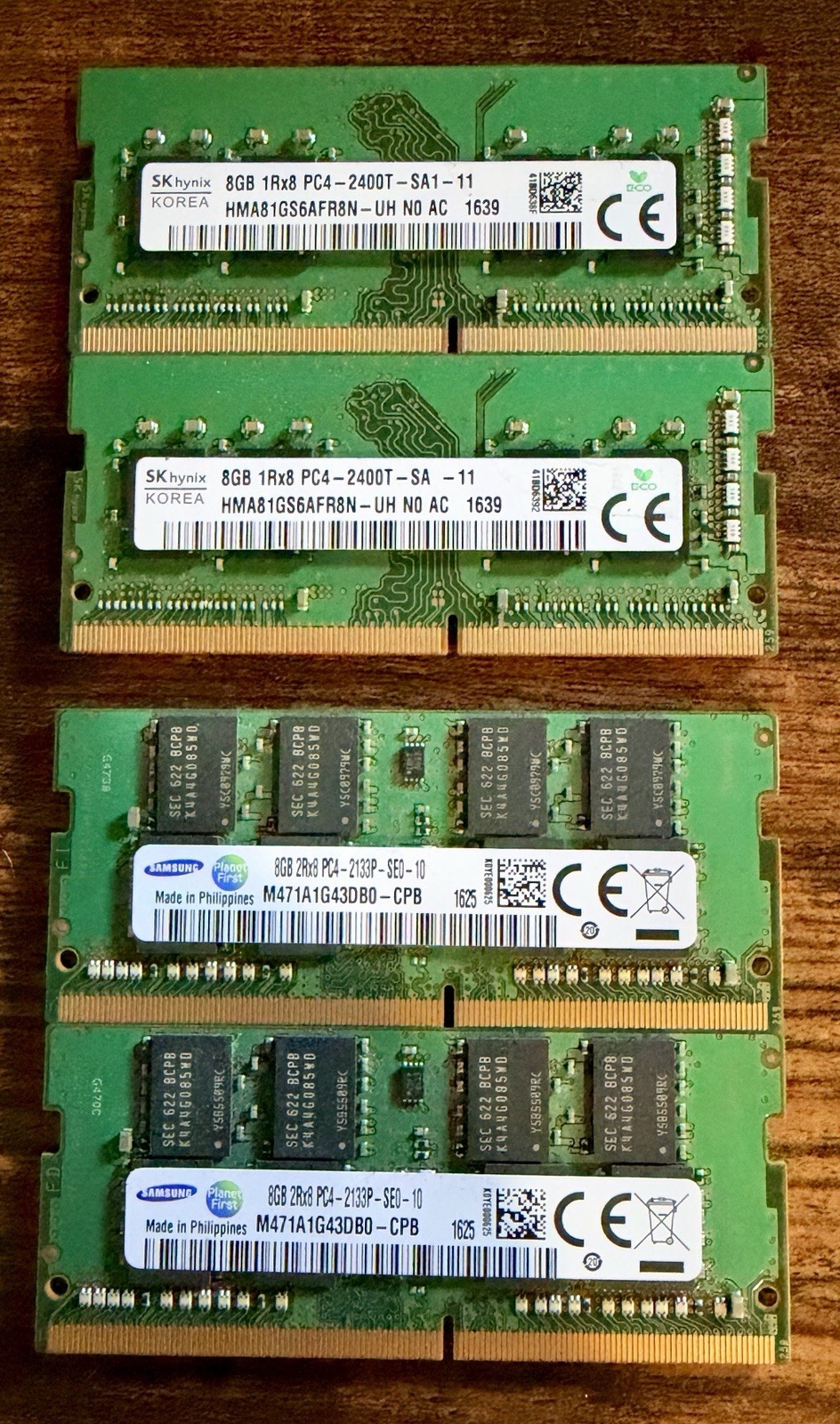 (LOT OF 4) 8GB DDR4 Laptop RAM