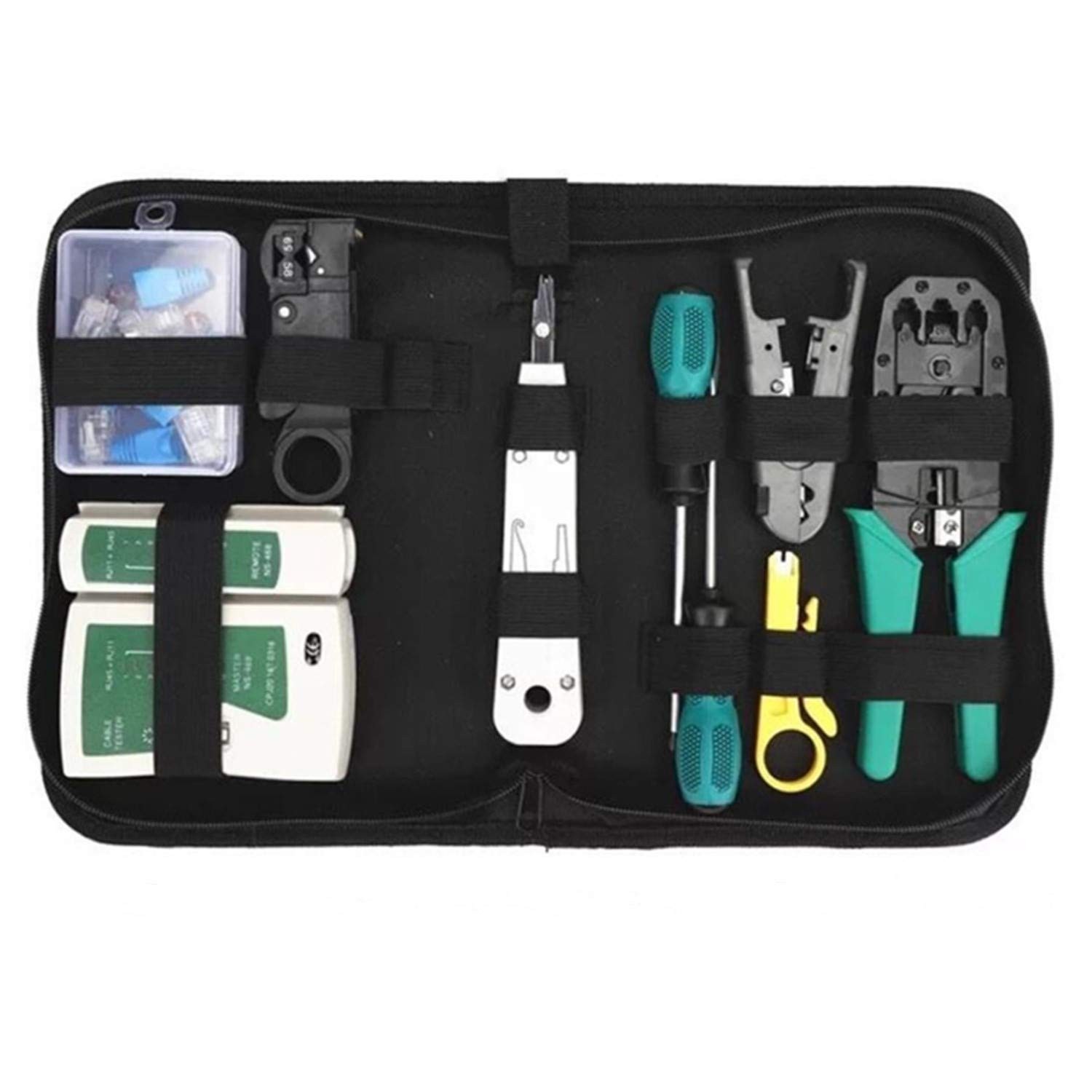 Network Tool Kit For Cat5 Cat5e Cat6 11 In 1 Portable Ethernet Cable Crimper Kit
