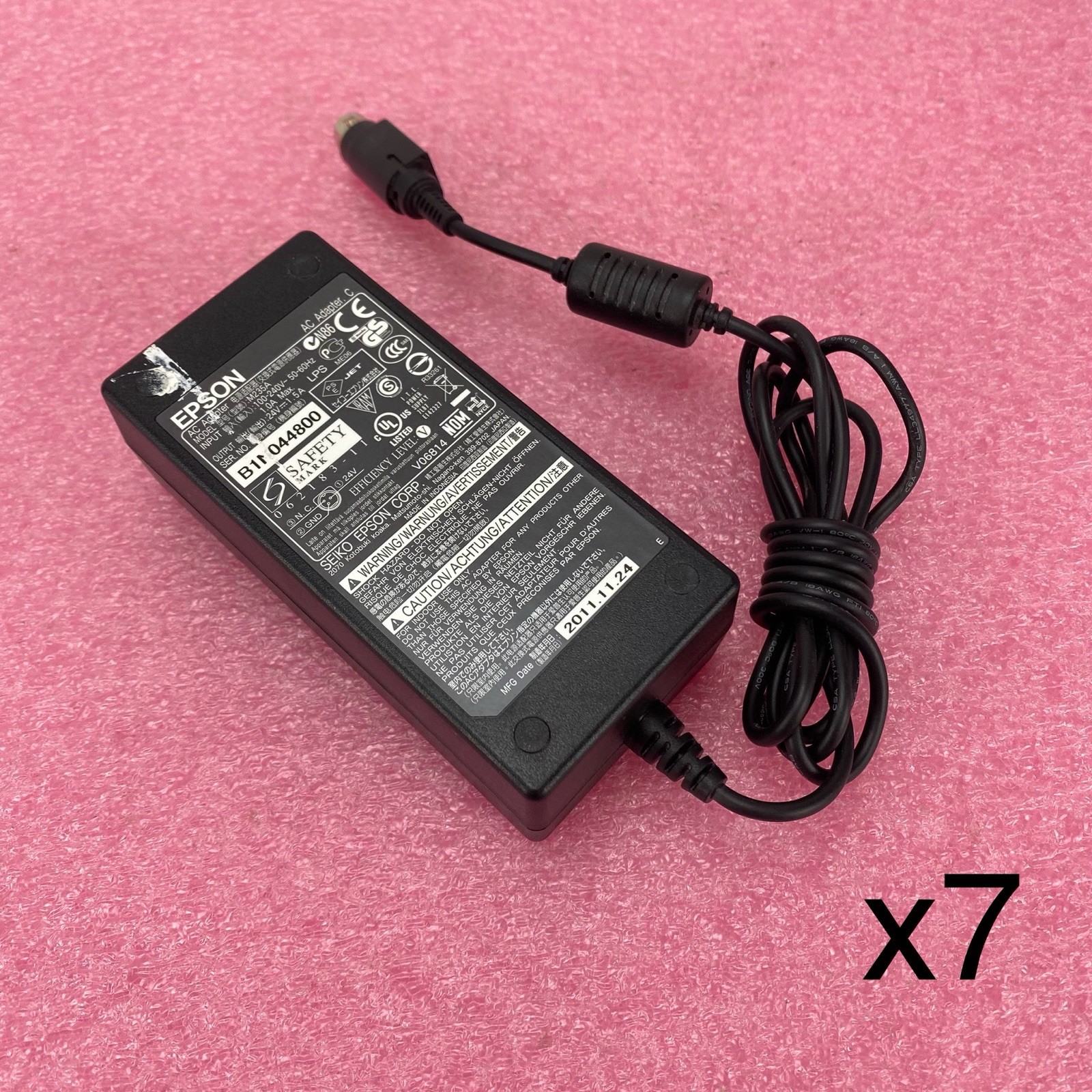 Epson Adapter C M235A 24V 1.5A 36W Power Adapter (Lot of 7)