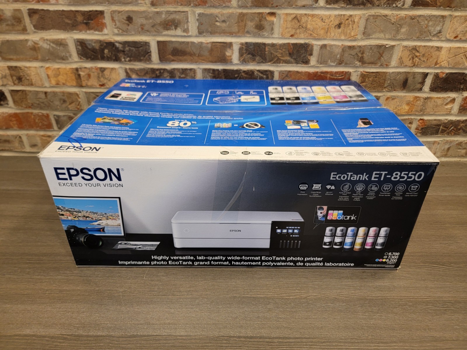 AS IS Maintenance Box full Epson EcoTank Photo ET-8550 Color Inkjet All-In-One