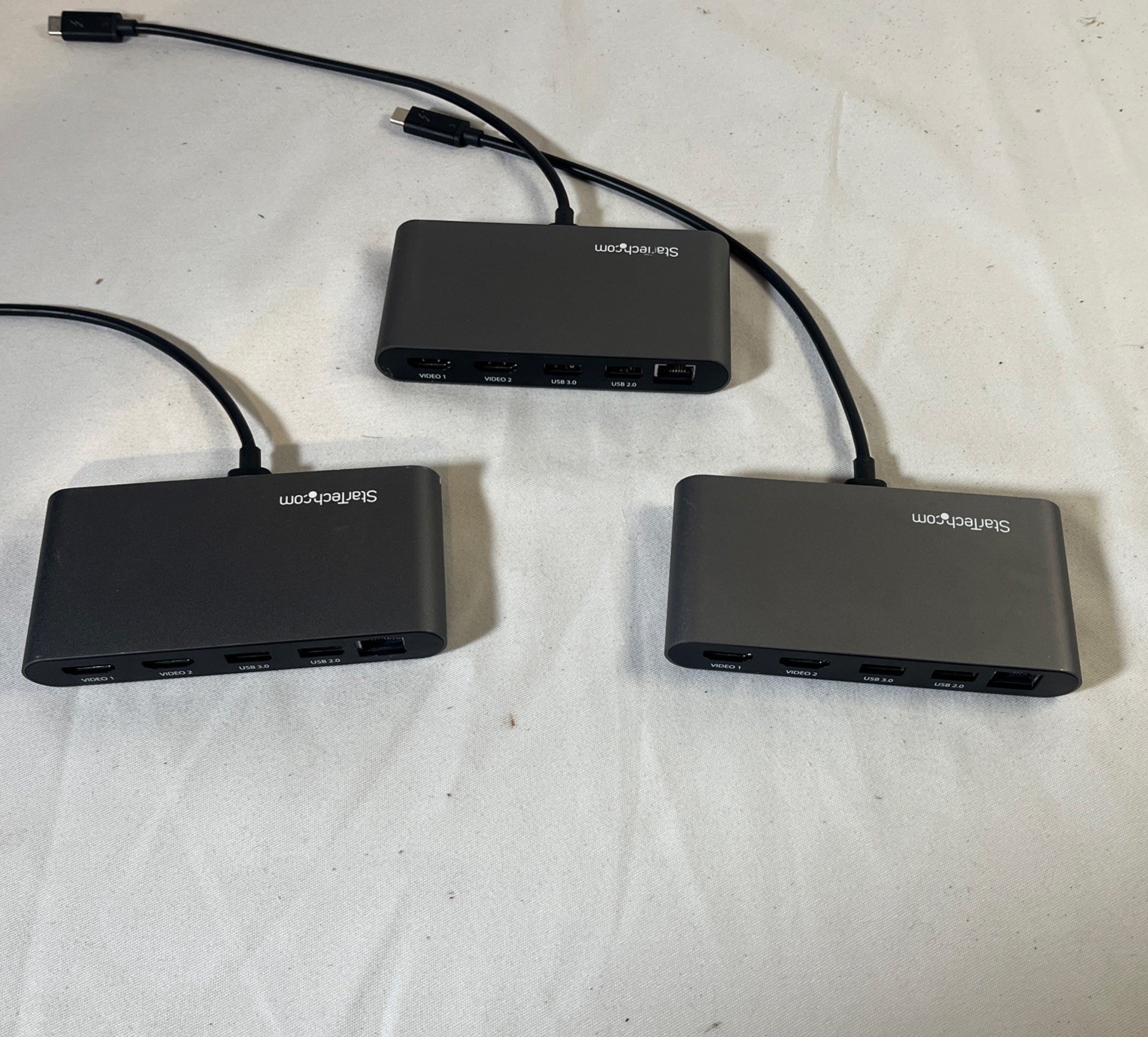 LOT OF 3 StarTech TB3DKM2HDL Dual Monitor Thunderbolt 3 Mini Dock 4K 60Hz HDMI 