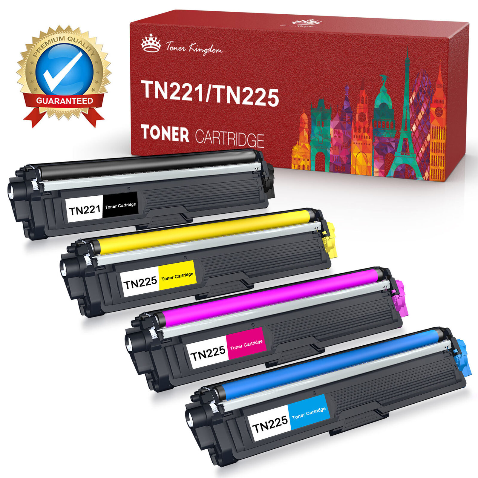4x TN221 TN225 High Yield Toner Cartridge for Brother MFC-9130CW 9330CDW 9340CDW
